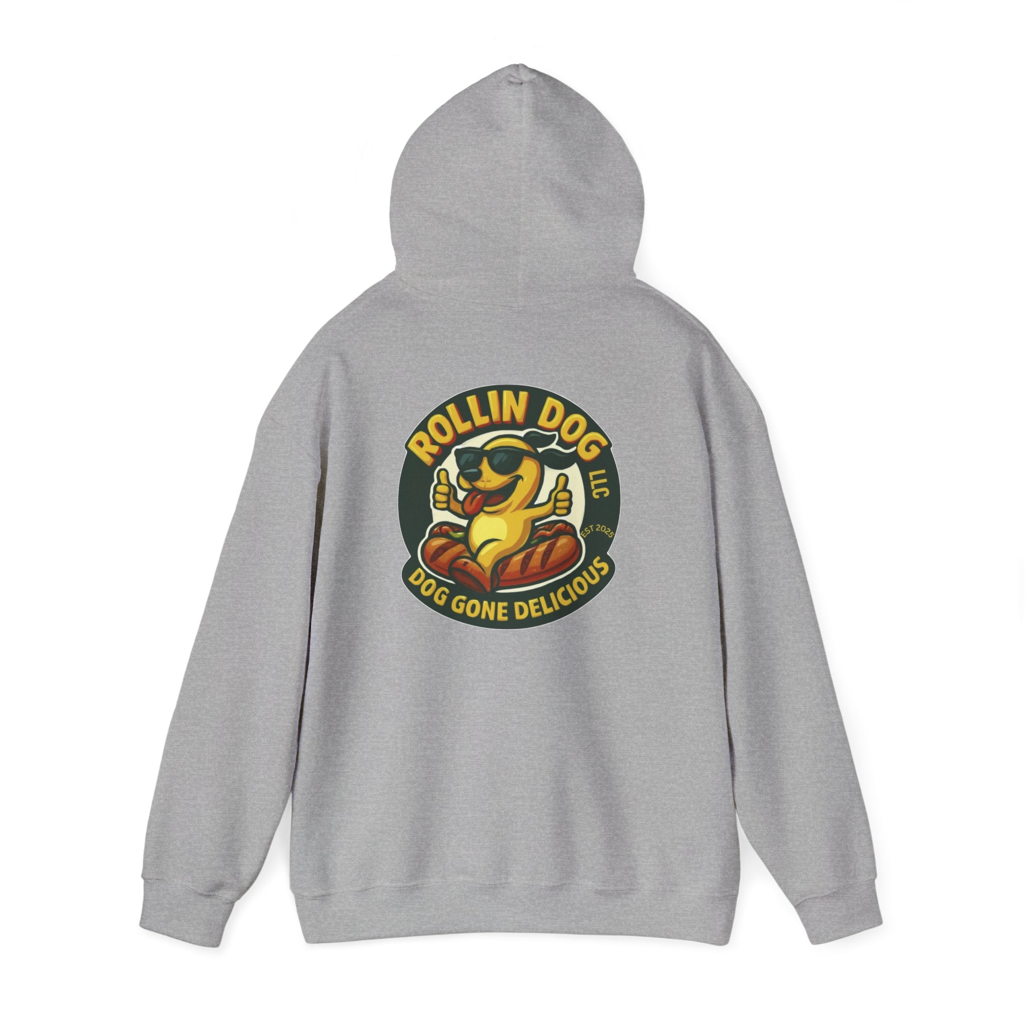 Original Dog Logo Hoodie — 'Rollin Dog LLC: Dog Gone Delicious' Graphic Pullover