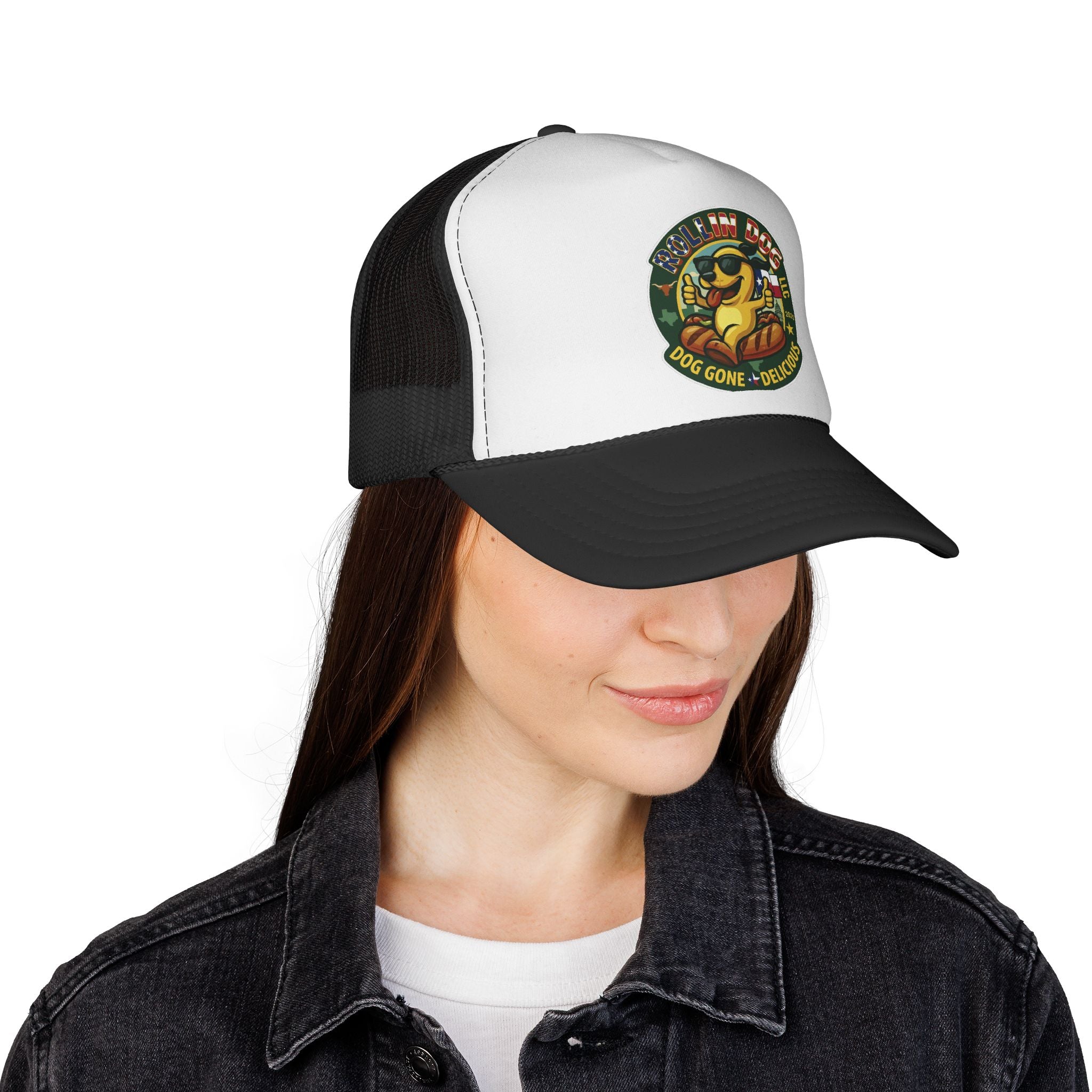 Texas Trucker Cap — Retro 'Dog Gone Delicious' Sunglasses Dog Patch