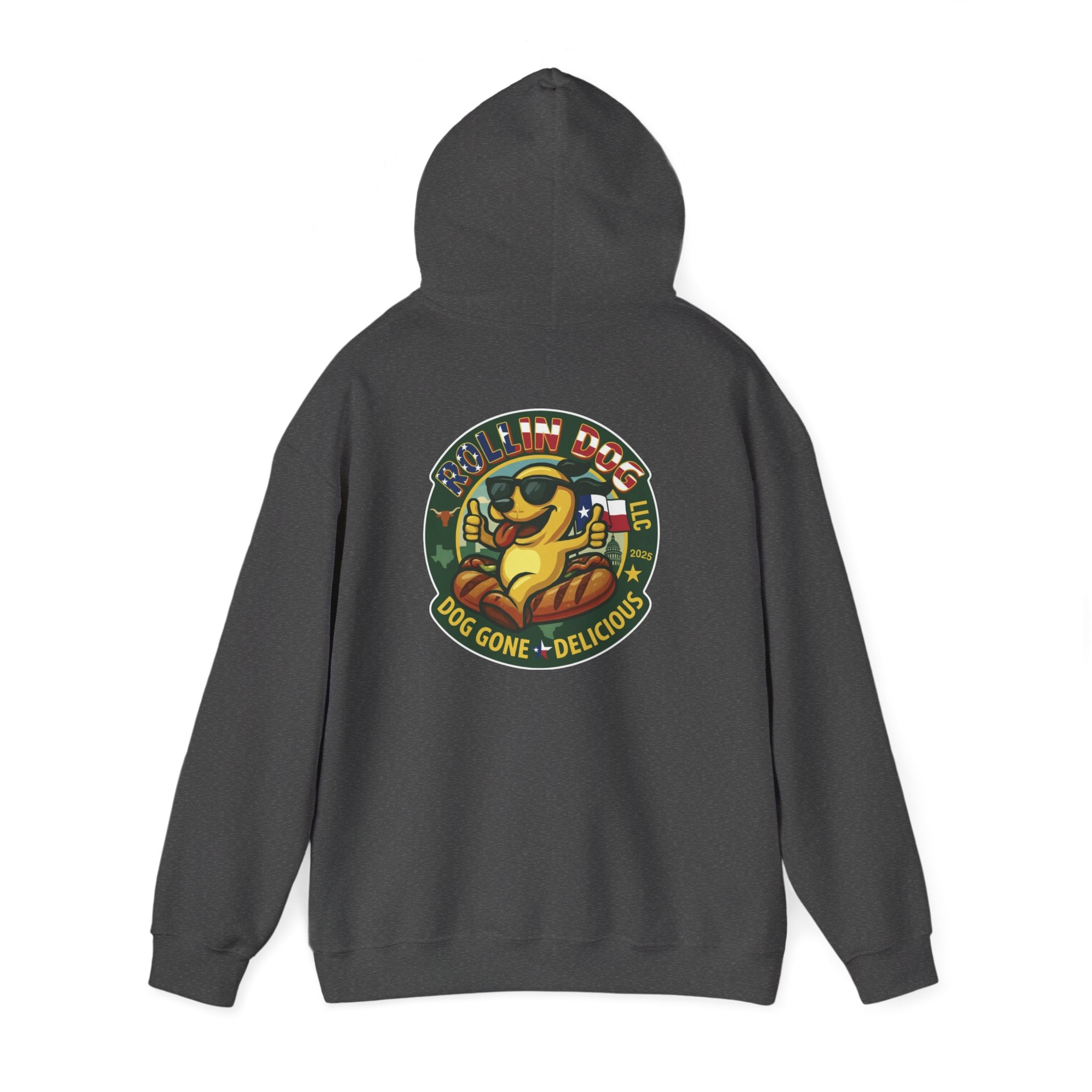 Hoodie - Retro 'Dog Gone Delicious' Hot Dog Mascot Pullover