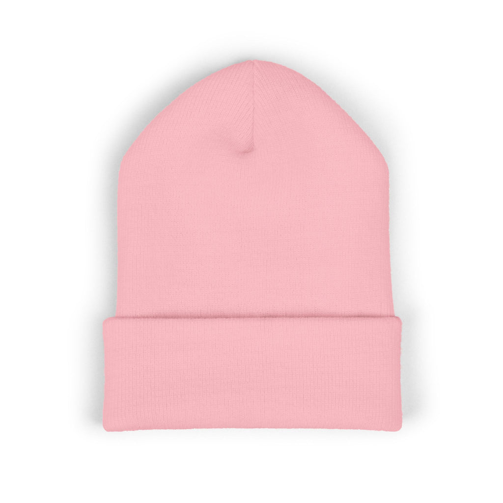 Embroidered Classic White Cuffed Beanie - Rollin Dog LLC Logo