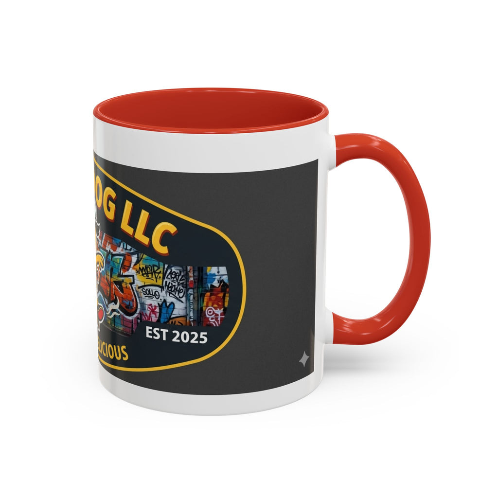 Rolling Dog Coffee Mug — 'Dog Gone Delicious' Skateboard Hot Dog Design