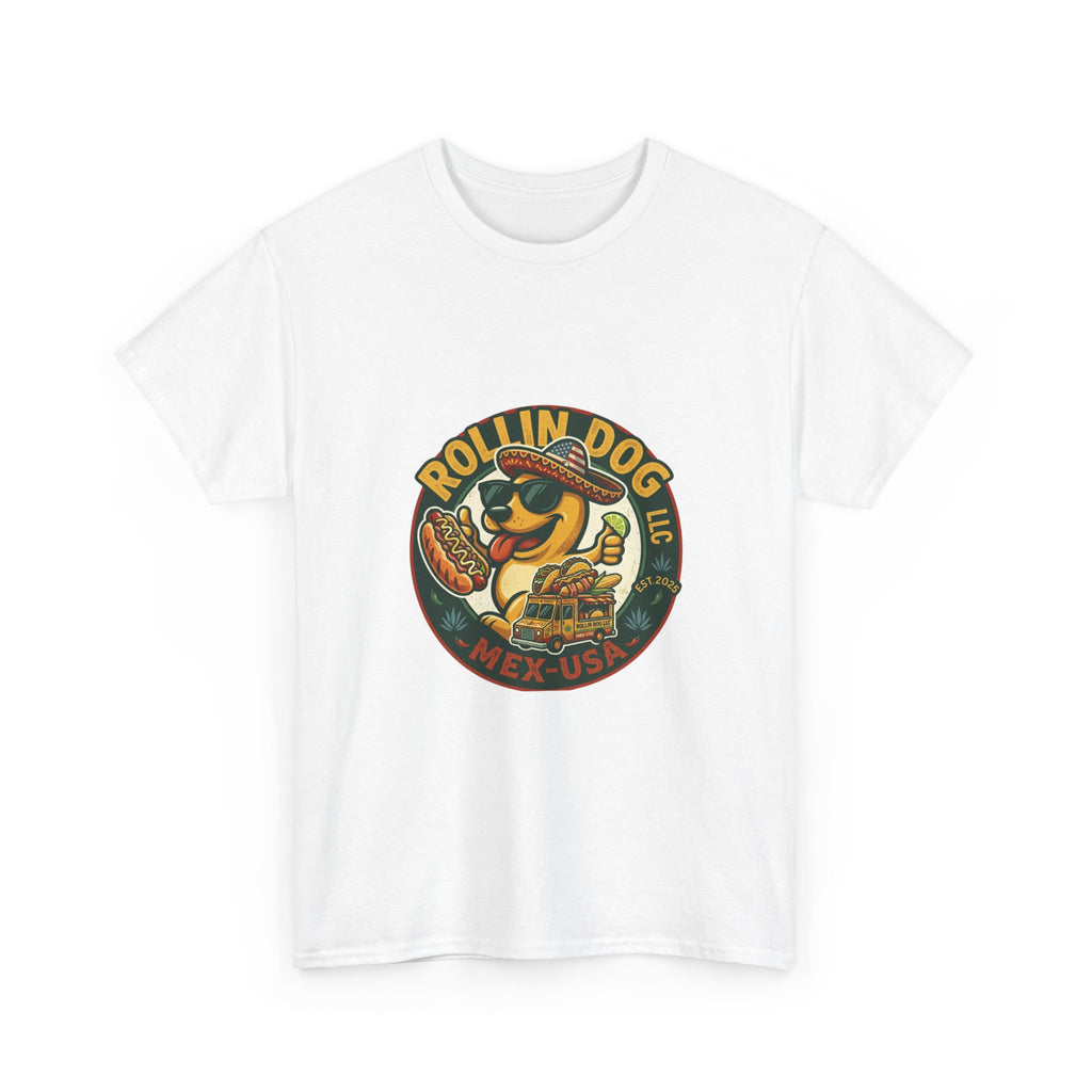 Rollin' Dog Hot Dog T-Shirt – Retro Mexican Street Food Graphic Tee