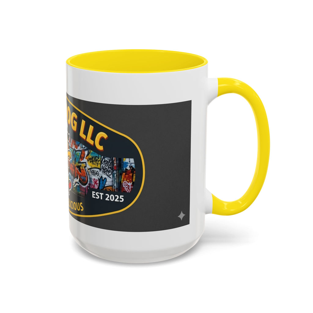 Rolling Dog Coffee Mug — 'Dog Gone Delicious' Skateboard Hot Dog Design