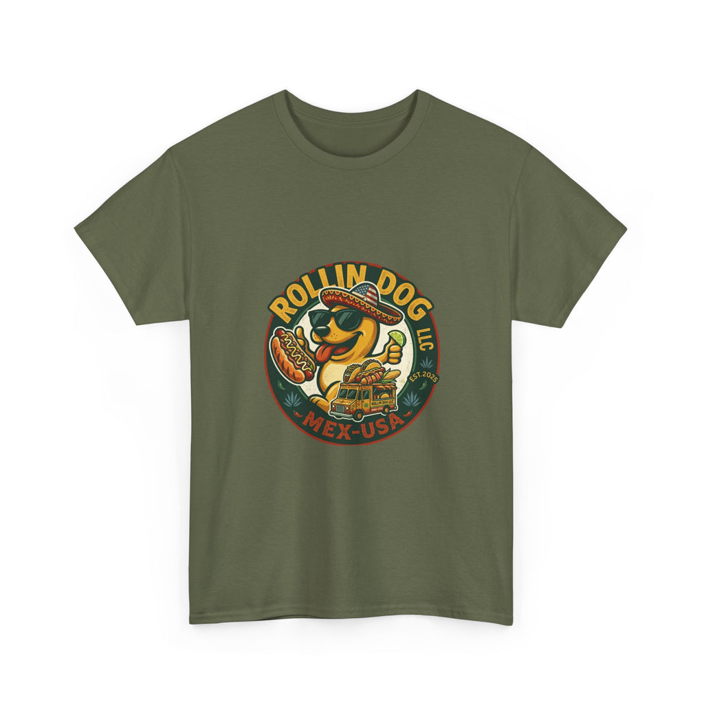 Rollin' Dog Hot Dog T-Shirt – Retro Mexican Street Food Graphic Tee