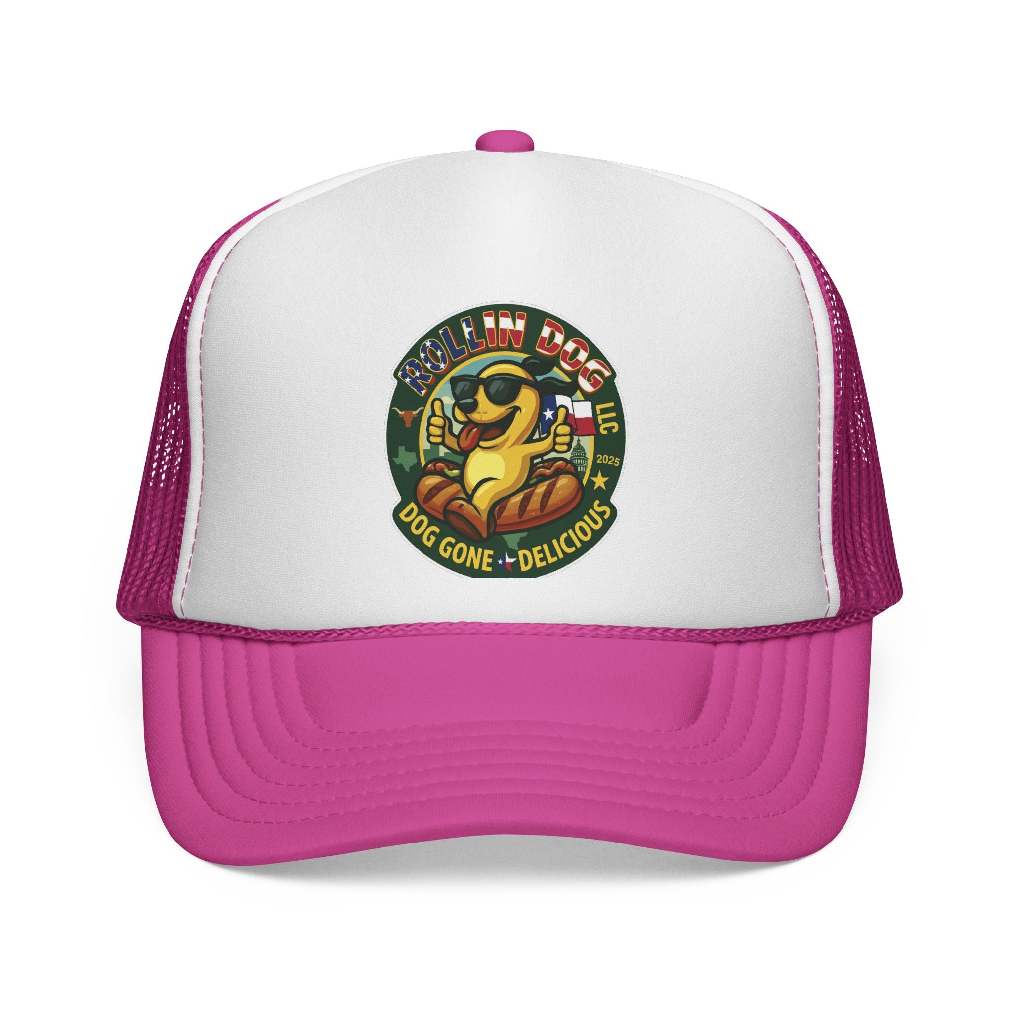 Texas Trucker Cap — Retro 'Dog Gone Delicious' Sunglasses Dog Patch