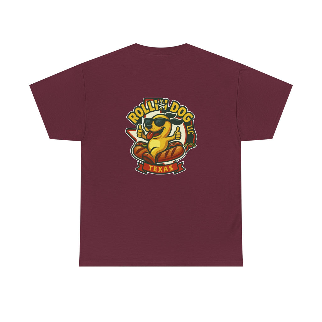 Rollin' Dog Texas T-Shirt — Retro Hot Dog Logo Tee