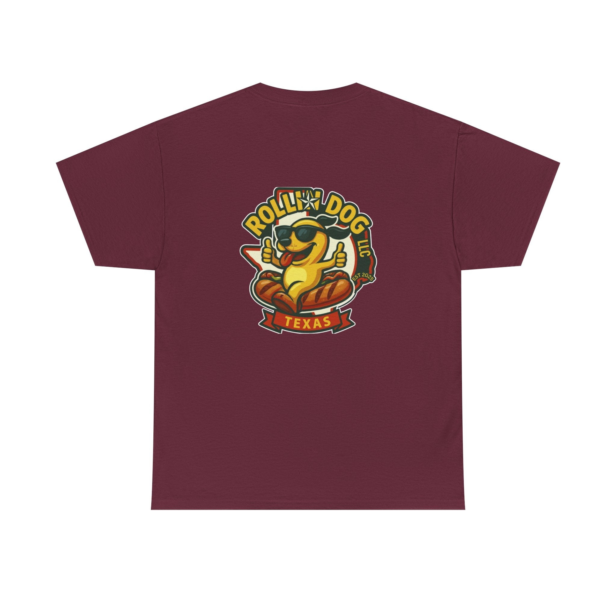 Rollin' Dog Texas T-Shirt — Retro Hot Dog Logo Tee