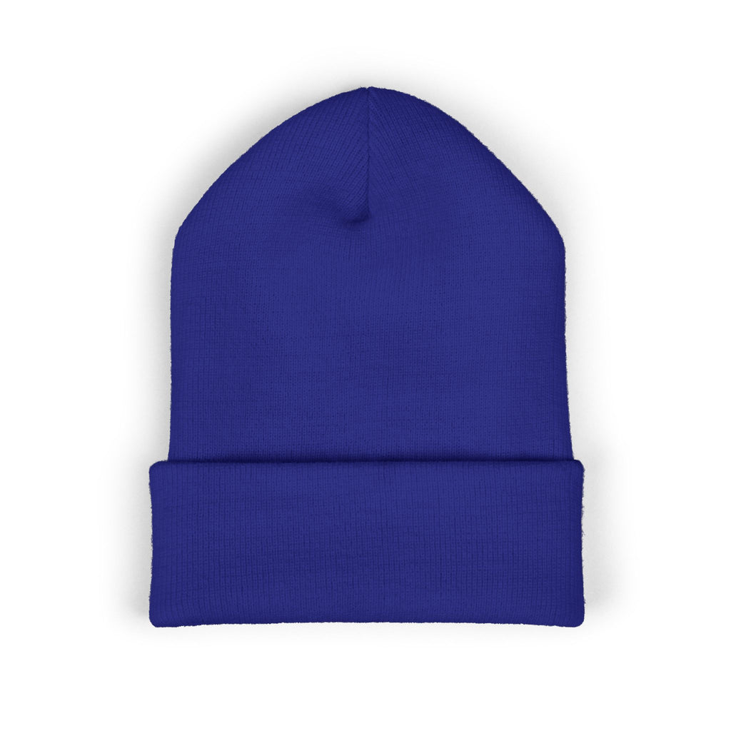 Embroidered Classic White Cuffed Beanie - Rollin Dog LLC Logo
