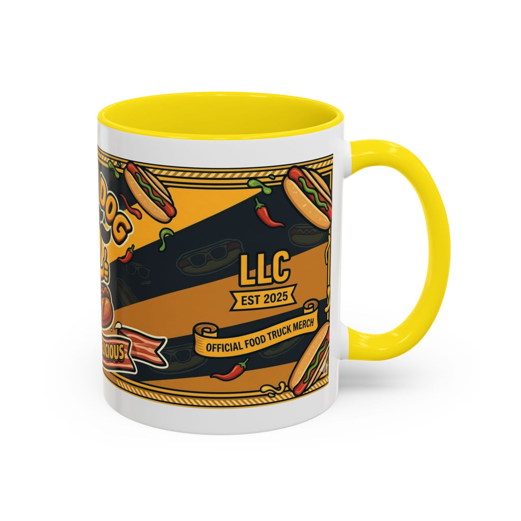 Rollin Dog Hot Dog Mug — Retro 'Dog Gone Delicious' Coffee Cup (11/15oz)
