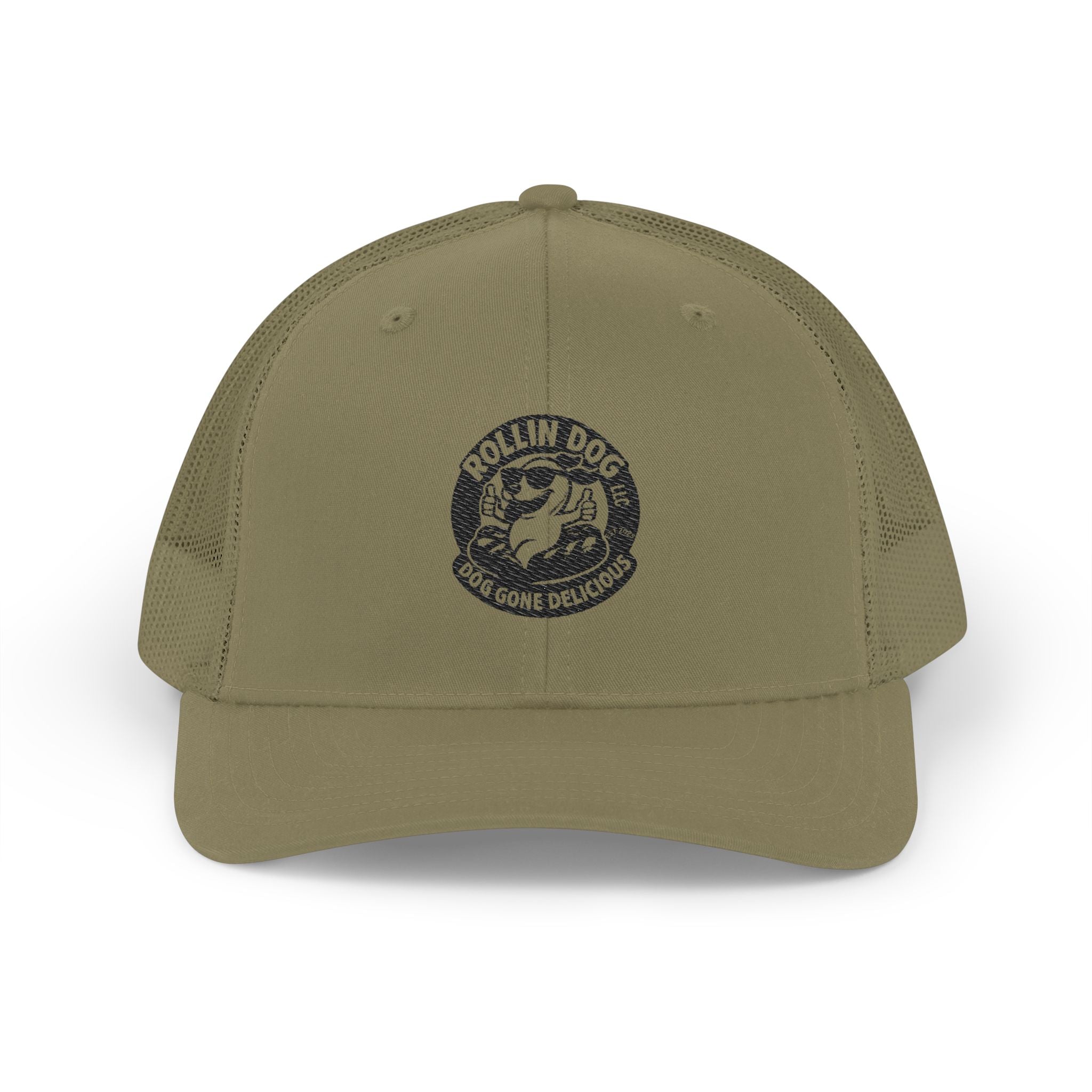 Trucker Cap — "Rollin' Dog" Embroidered Snapback