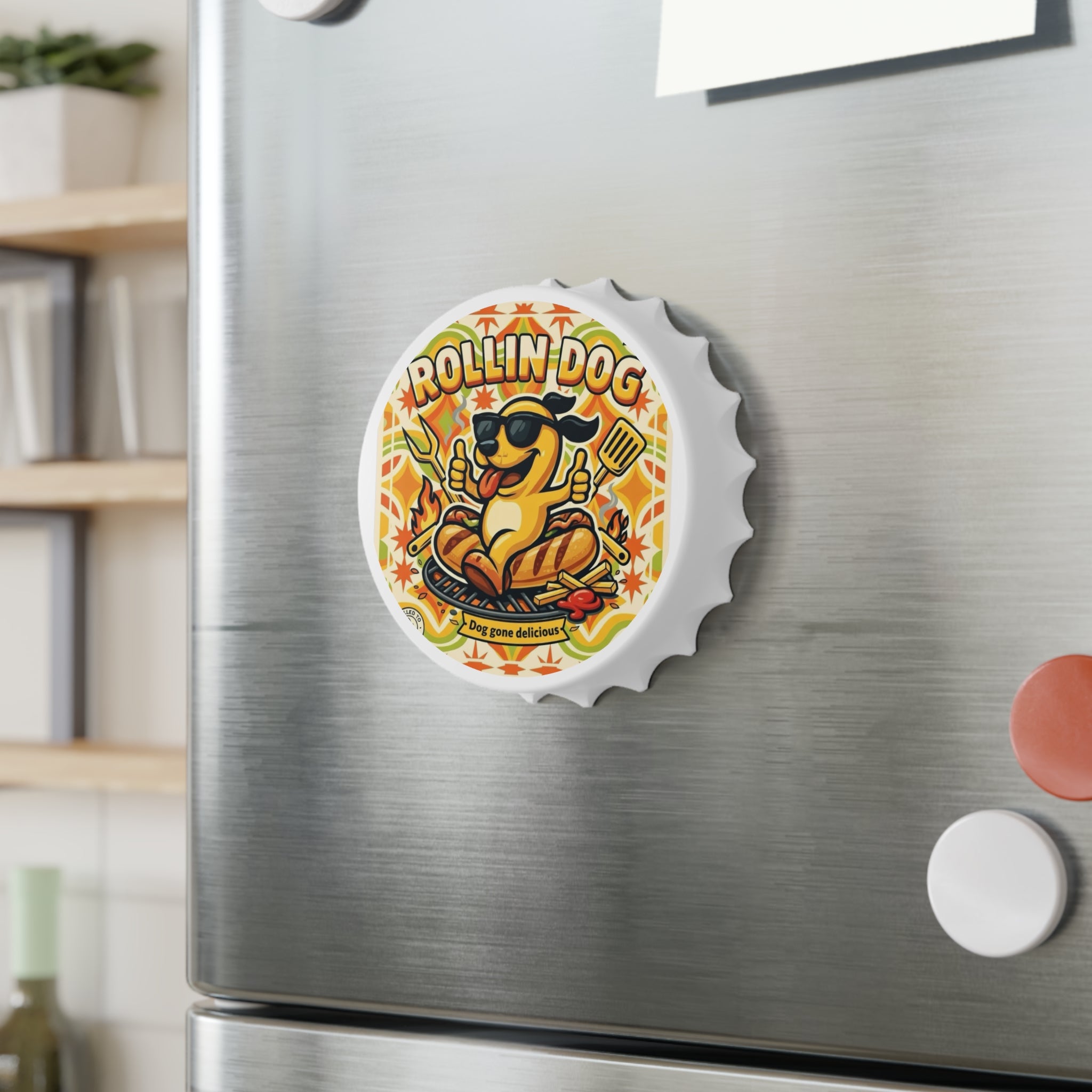 Bottle Opener — "Rollin Dog" BBQ Cartoon Beer Opener