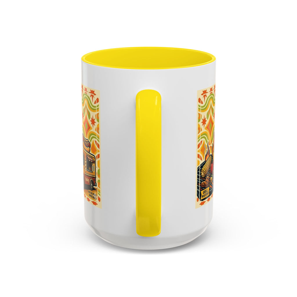 Retron Hot Dog Food Truck Accent Coffee Mug — "Rollin Dog" Retro Summer BBQ Mug (11/15oz)