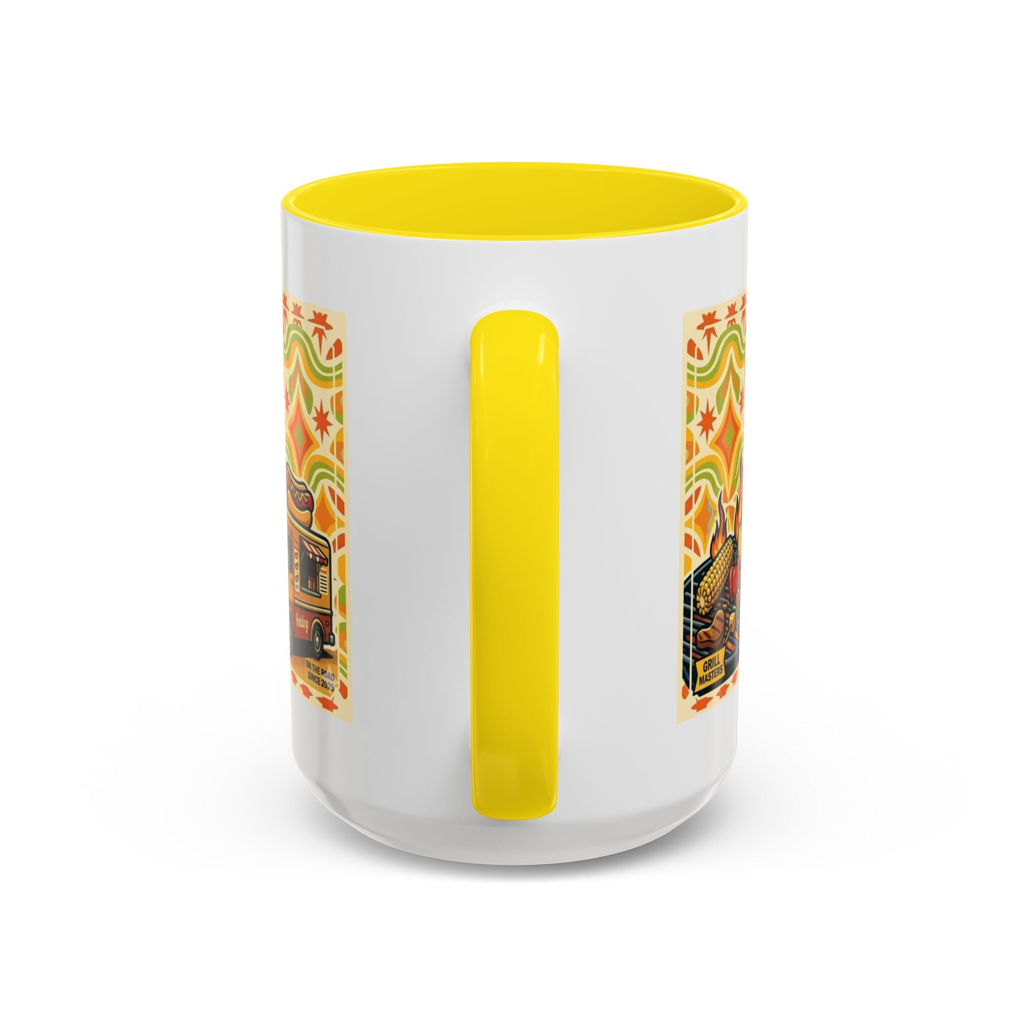Retron Hot Dog Food Truck Accent Coffee Mug — "Rollin Dog" Retro Summer BBQ Mug (11/15oz)