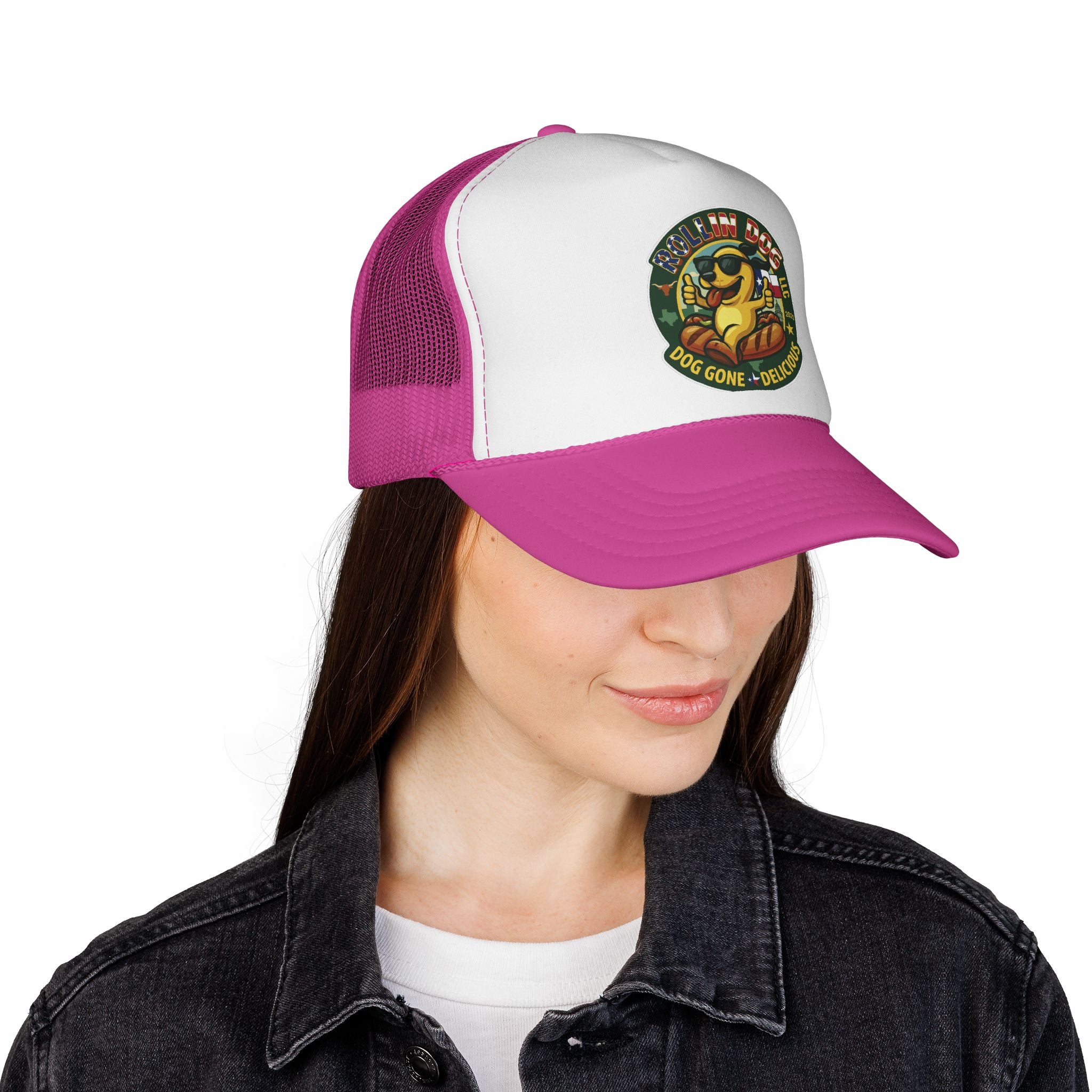 Texas Trucker Cap — Retro 'Dog Gone Delicious' Sunglasses Dog Patch