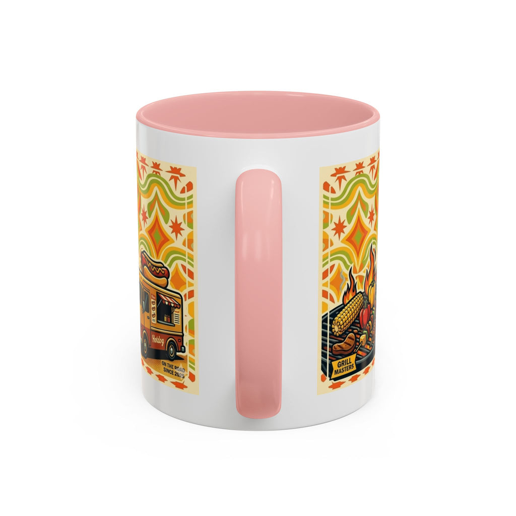 Retron Hot Dog Food Truck Accent Coffee Mug — "Rollin Dog" Retro Summer BBQ Mug (11/15oz)