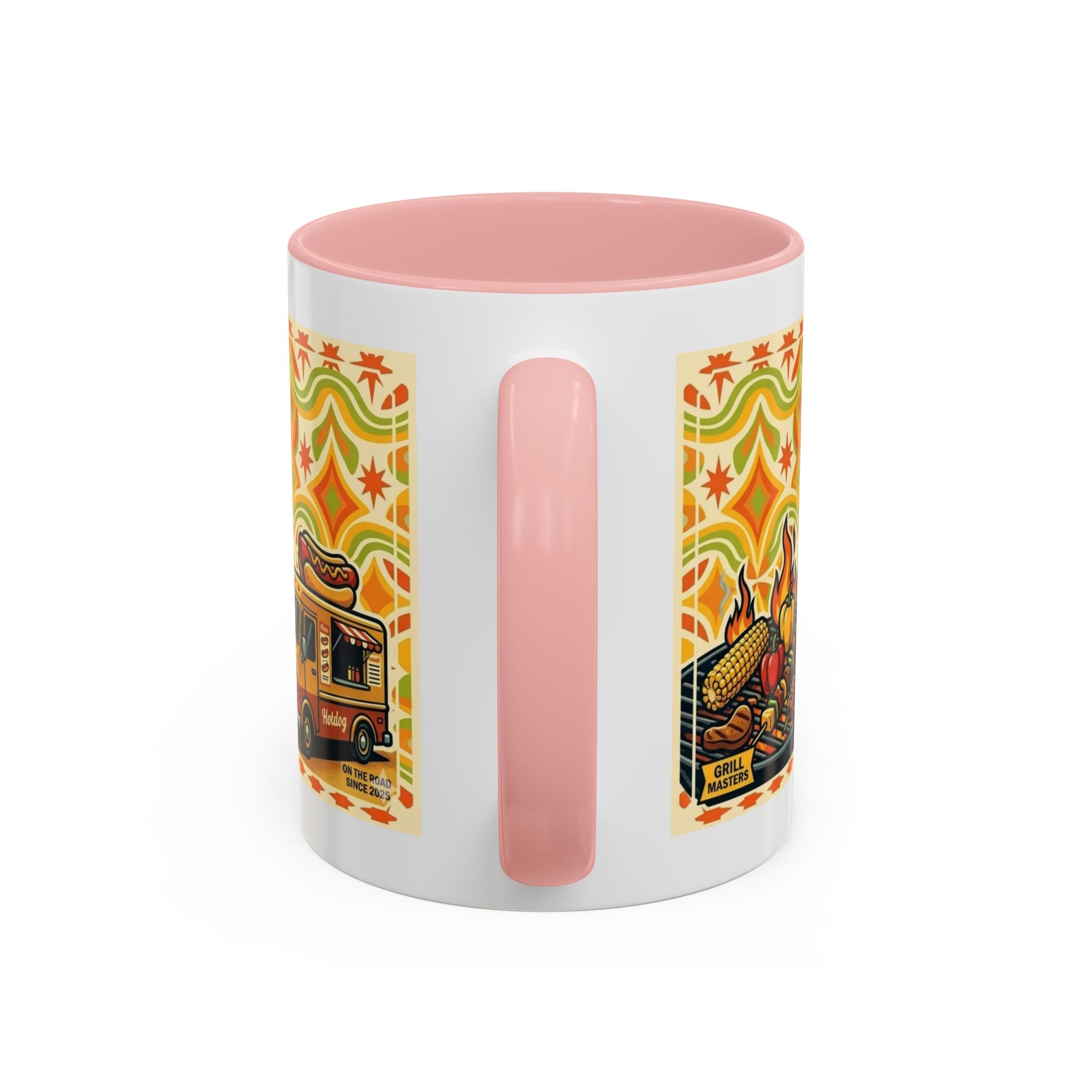 Retron Hot Dog Food Truck Accent Coffee Mug — "Rollin Dog" Retro Summer BBQ Mug (11/15oz)