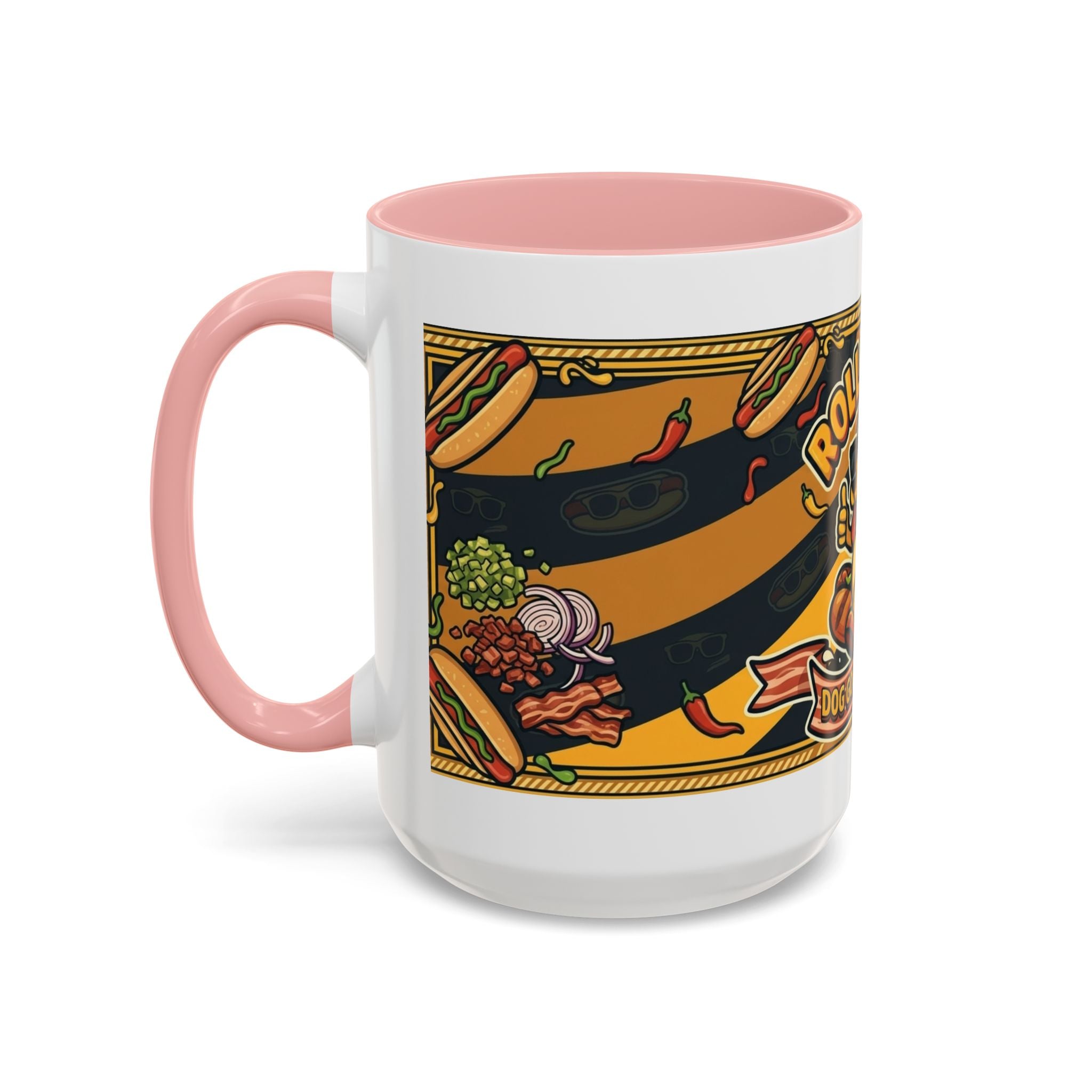 Rollin Dog Hot Dog Mug — Retro 'Dog Gone Delicious' Coffee Cup (11/15oz)