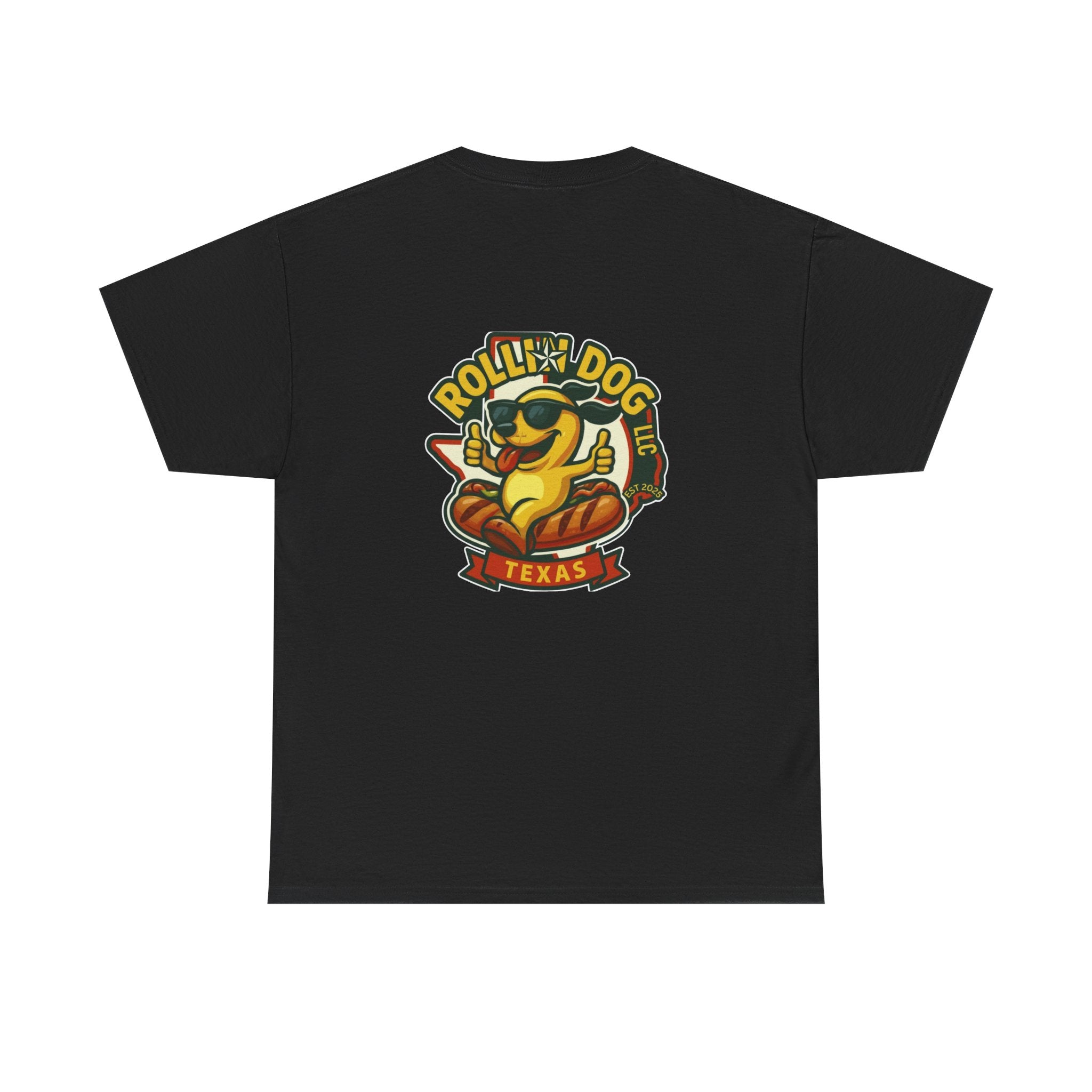 Rollin' Dog Texas T-Shirt — Retro Hot Dog Logo Tee