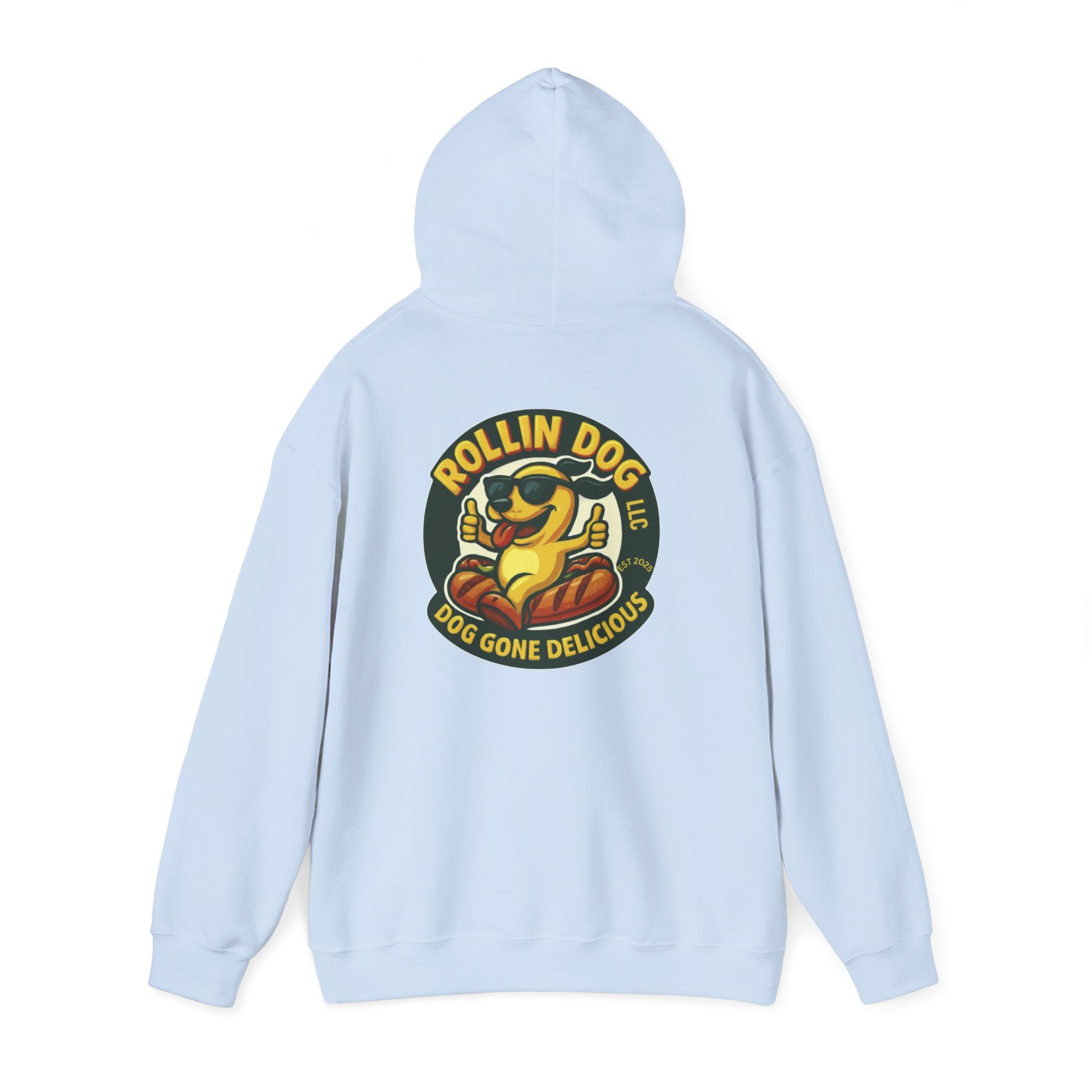 Original Dog Logo Hoodie — 'Rollin Dog LLC: Dog Gone Delicious' Graphic Pullover