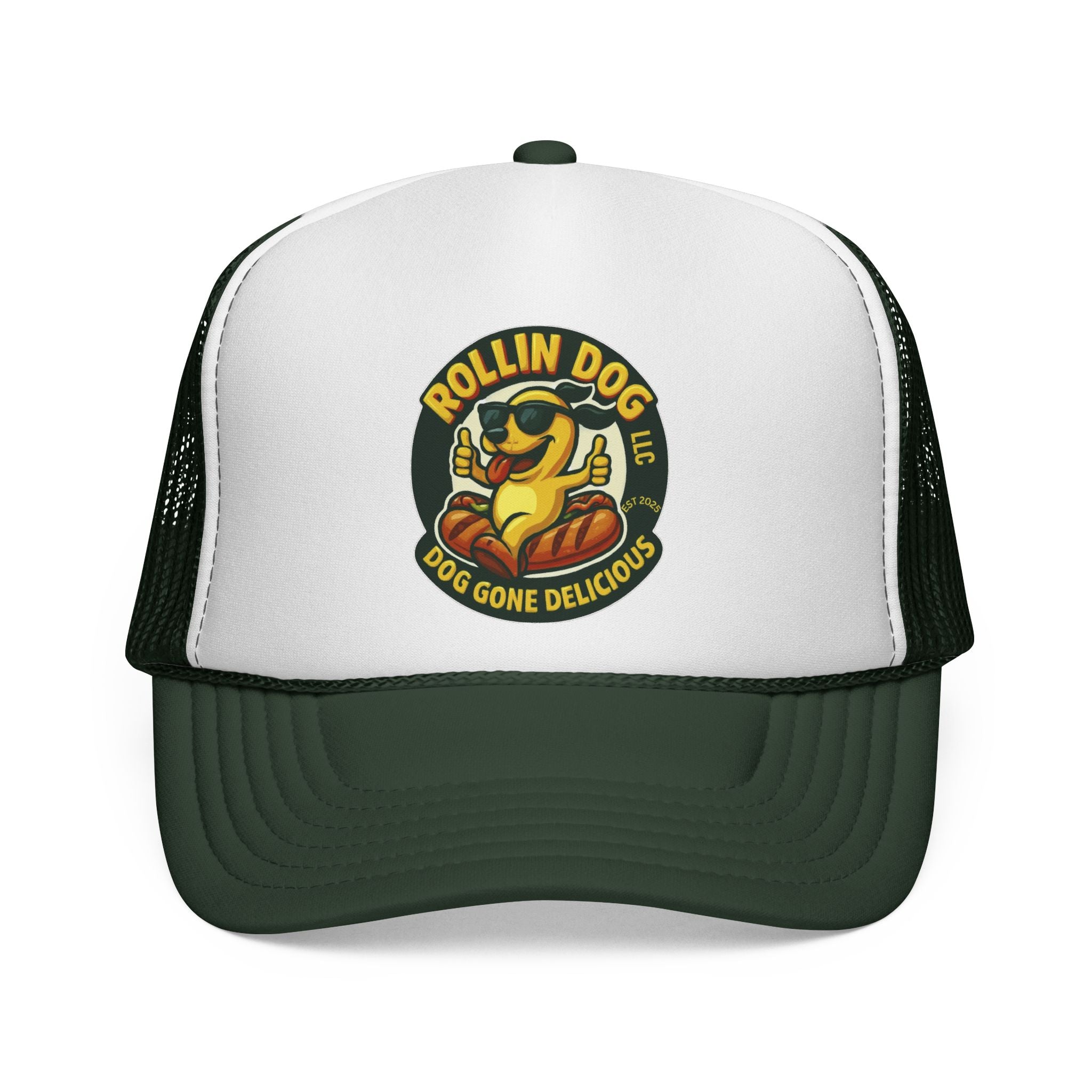 Original Trucker Hat — "Rollin Dog" Retro Hot Dog Logo Cap