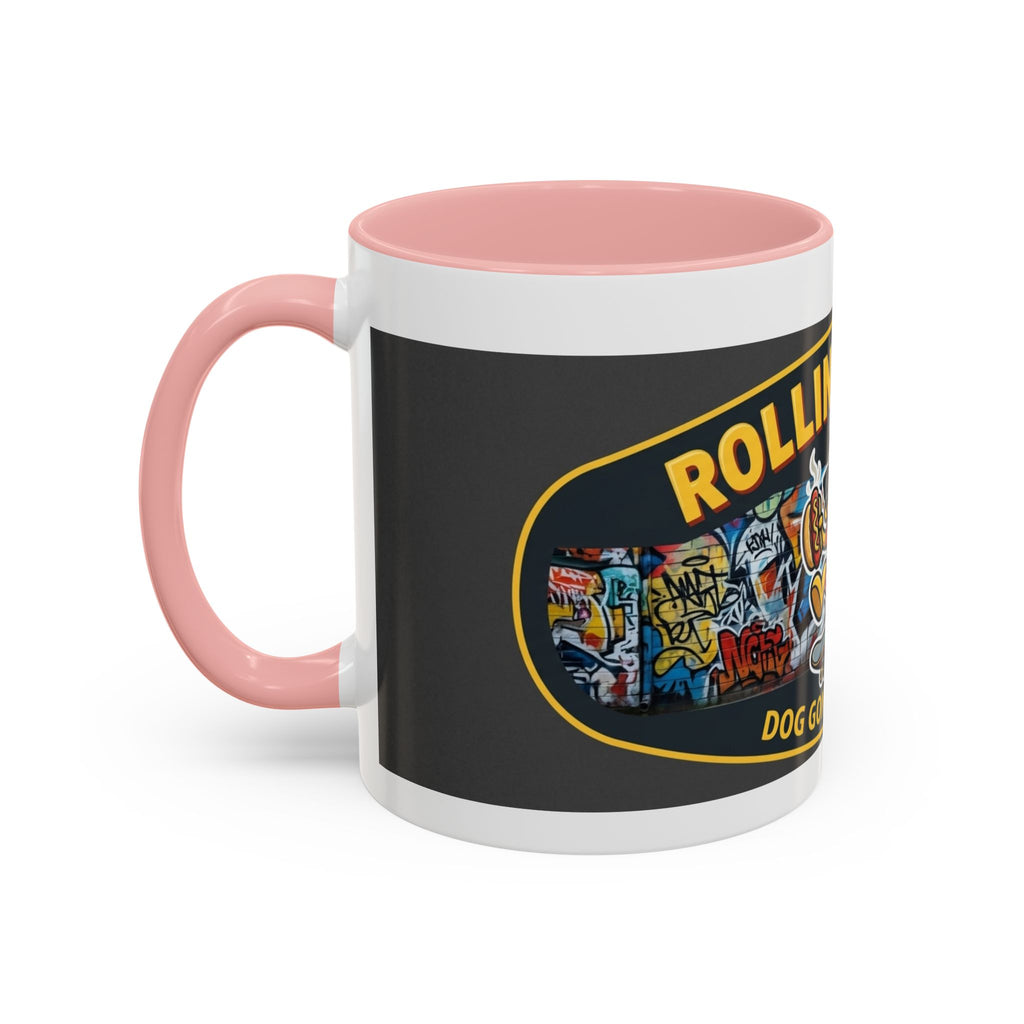Rolling Dog Coffee Mug — 'Dog Gone Delicious' Skateboard Hot Dog Design