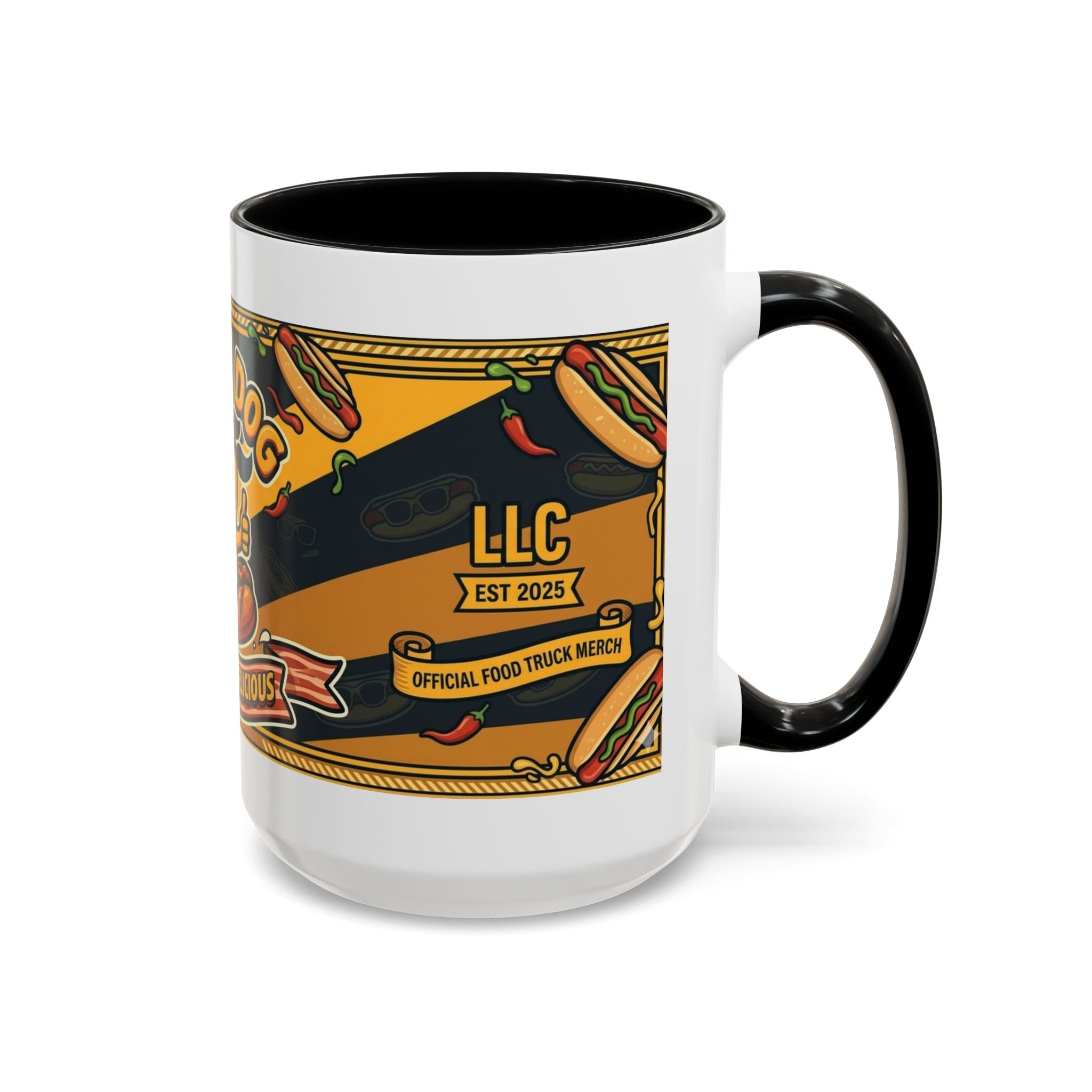 Rollin Dog Hot Dog Mug — Retro 'Dog Gone Delicious' Coffee Cup (11/15oz)