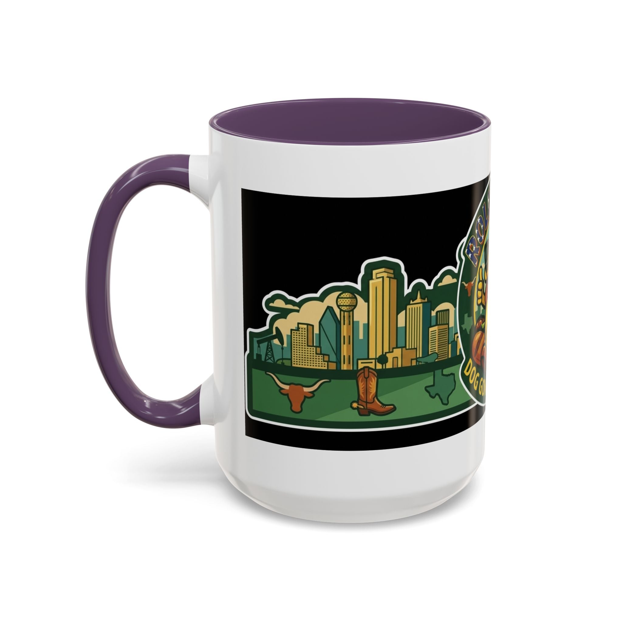 San Antonio Rollin Dog Coffee Mug — Fun Hot Dog Logo Accent Mug (11/15oz)