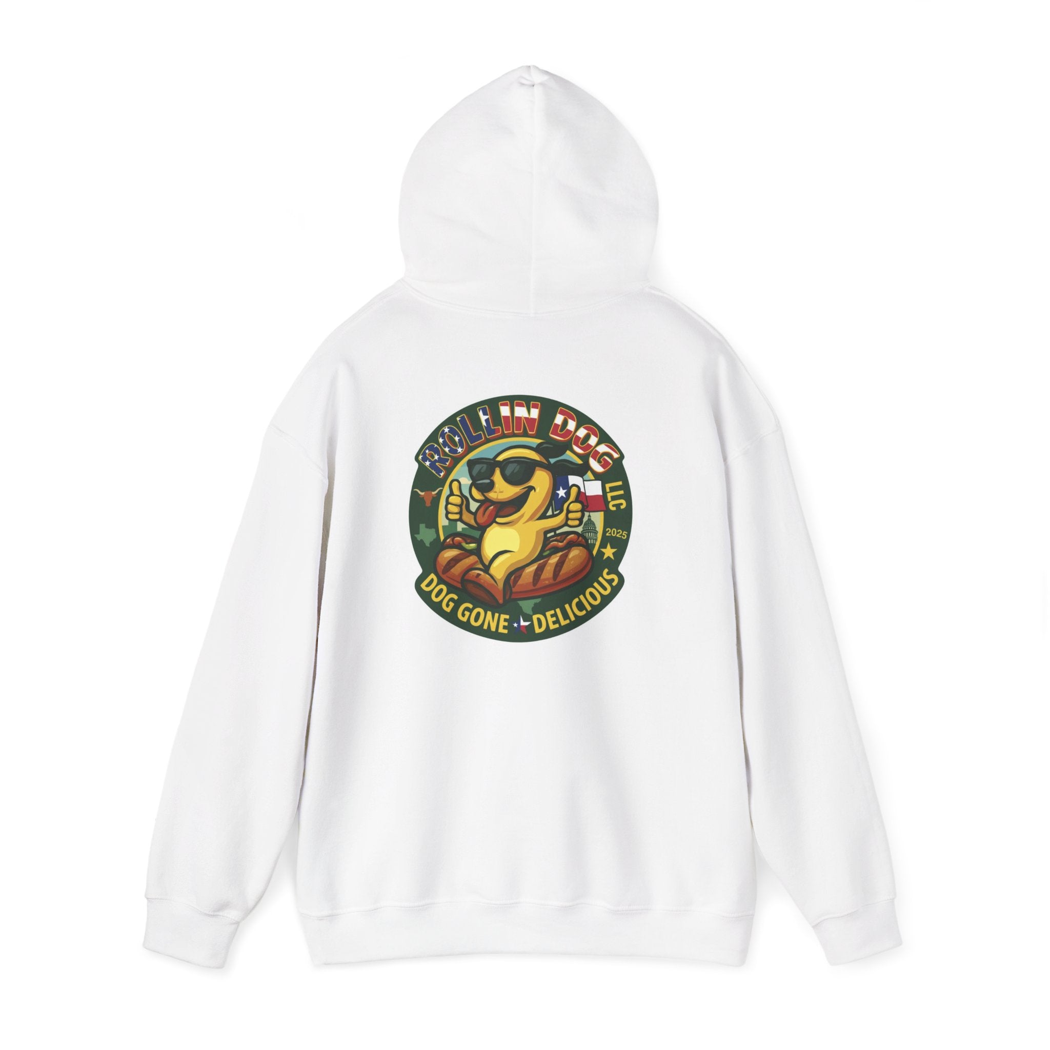 Hoodie - Retro 'Dog Gone Delicious' Hot Dog Mascot Pullover