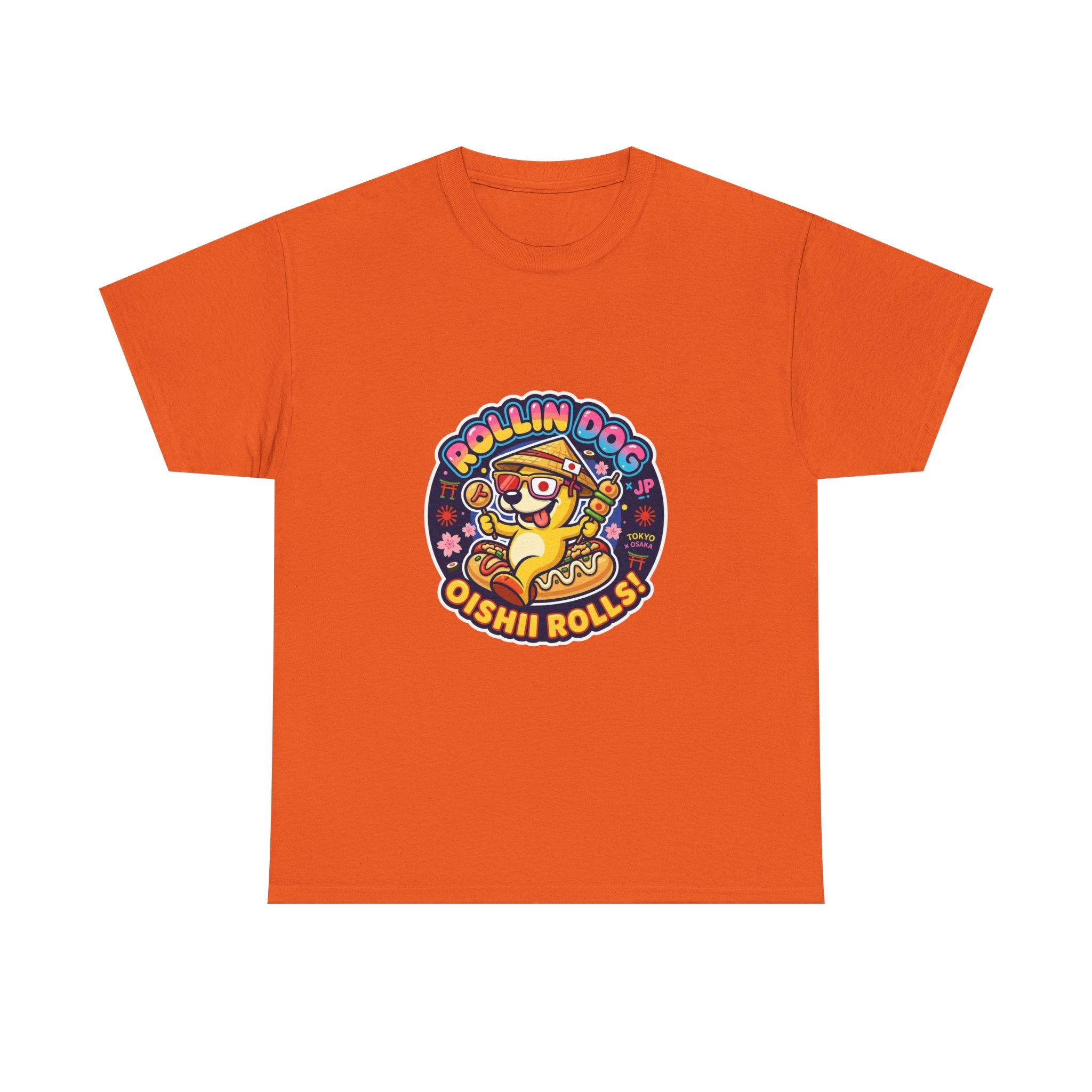 T-Shirt — "Rollin Dog Oishii Rolls" Cute Sushi Dog Graphic Tee