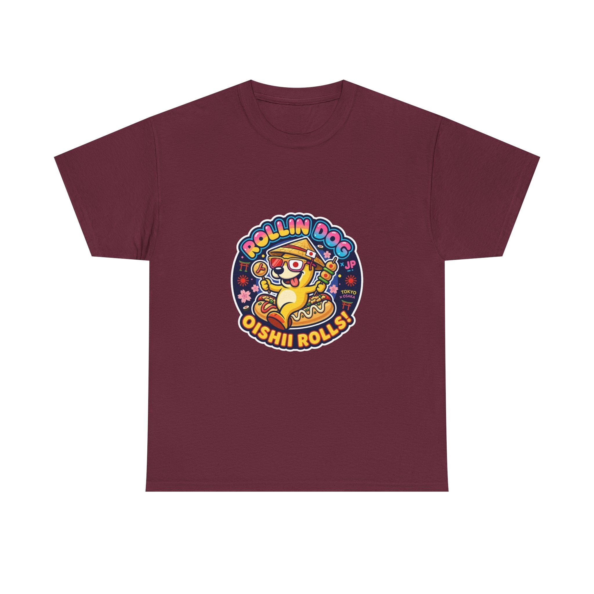 T-Shirt — "Rollin Dog Oishii Rolls" Cute Sushi Dog Graphic Tee
