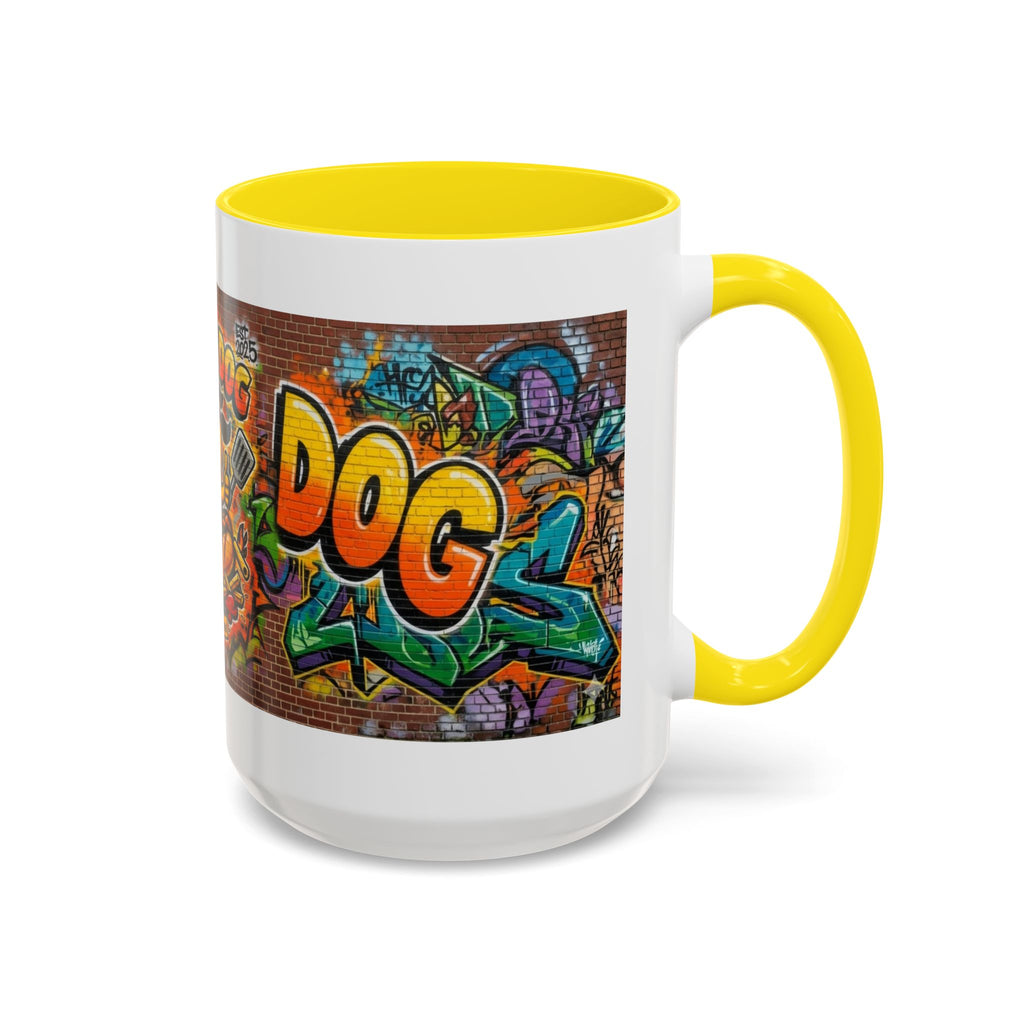 Rollin' Dog Graffiti Coffee Mug — Fun Hot Dog Street Art Accent Mug (11/15oz)