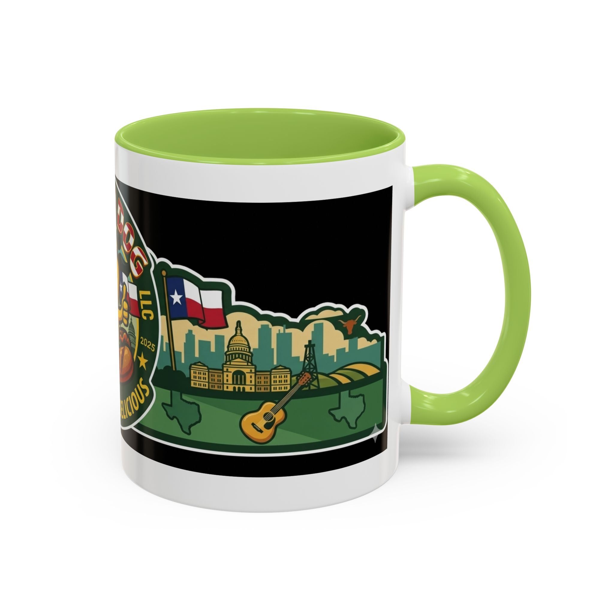 San Antonio Rollin Dog Coffee Mug — Fun Hot Dog Logo Accent Mug (11/15oz)