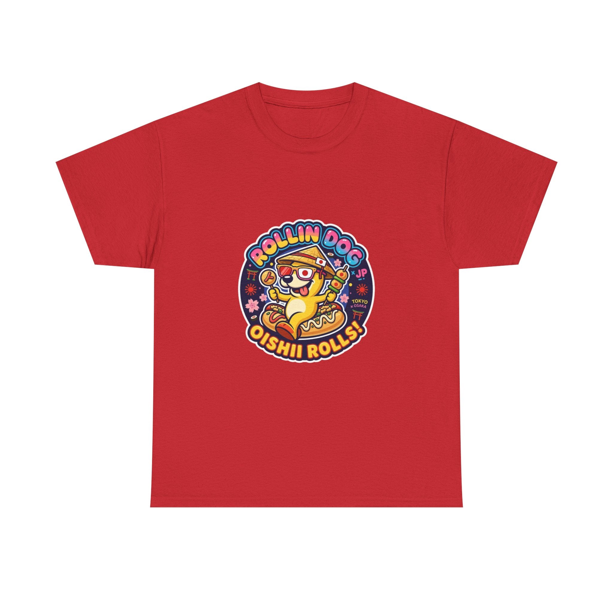 T-Shirt — "Rollin Dog Oishii Rolls" Cute Sushi Dog Graphic Tee