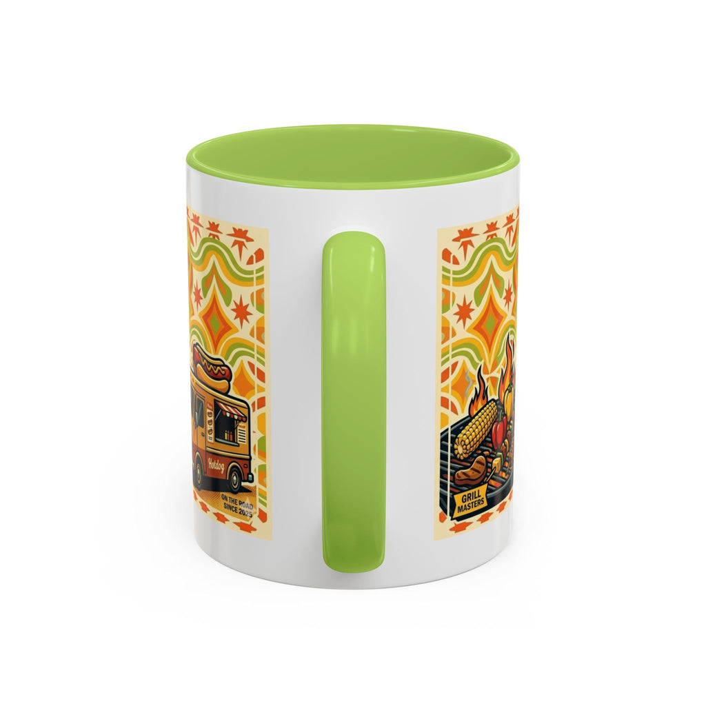 Retron Hot Dog Food Truck Accent Coffee Mug — "Rollin Dog" Retro Summer BBQ Mug (11/15oz)