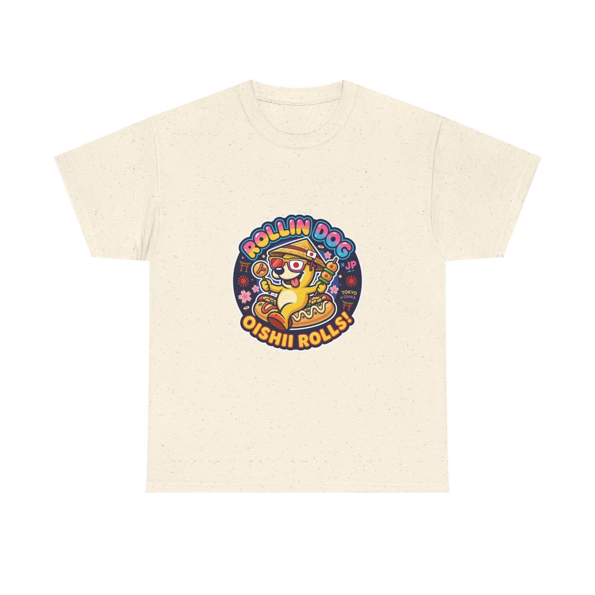 T-Shirt — "Rollin Dog Oishii Rolls" Cute Sushi Dog Graphic Tee