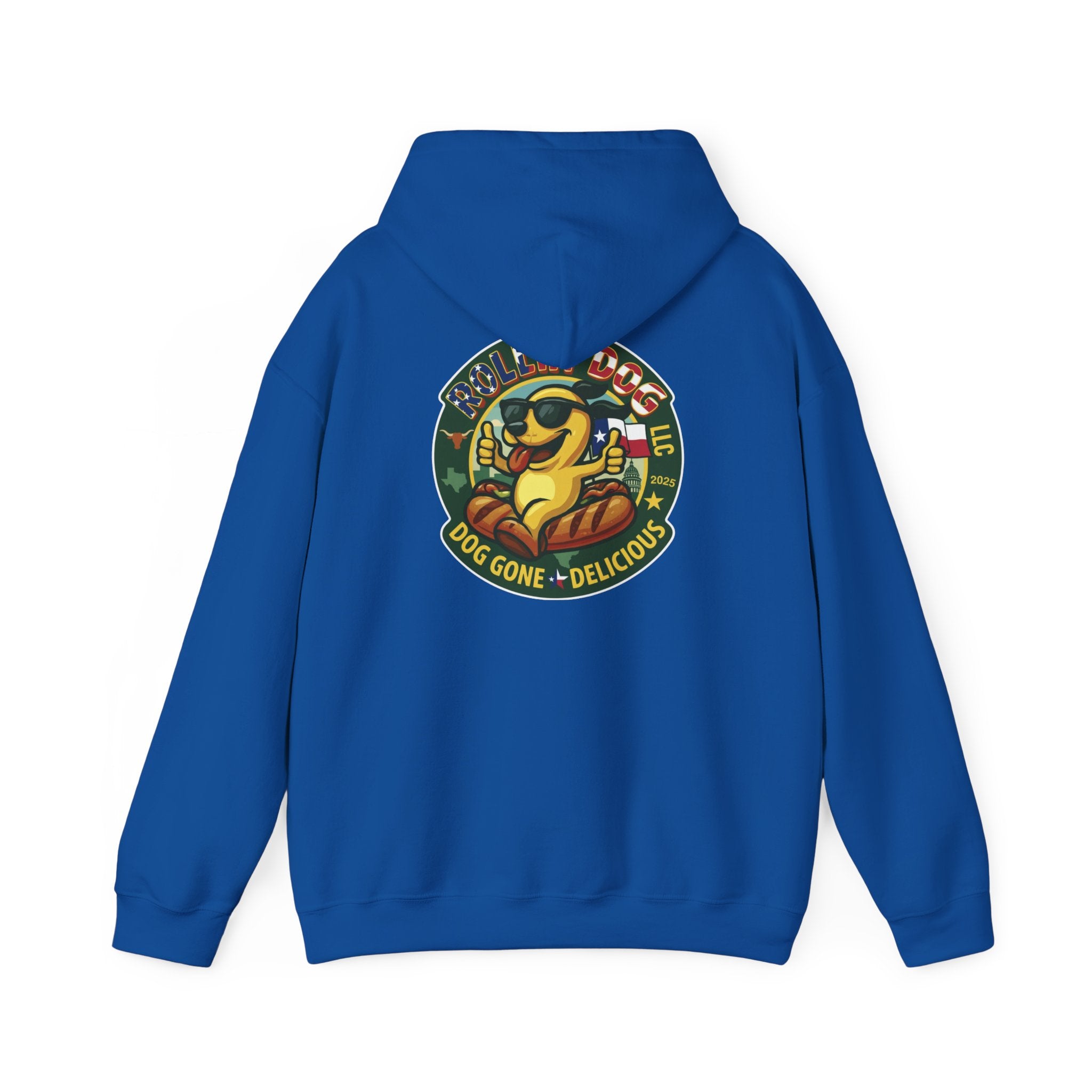 Hoodie - Retro 'Dog Gone Delicious' Hot Dog Mascot Pullover