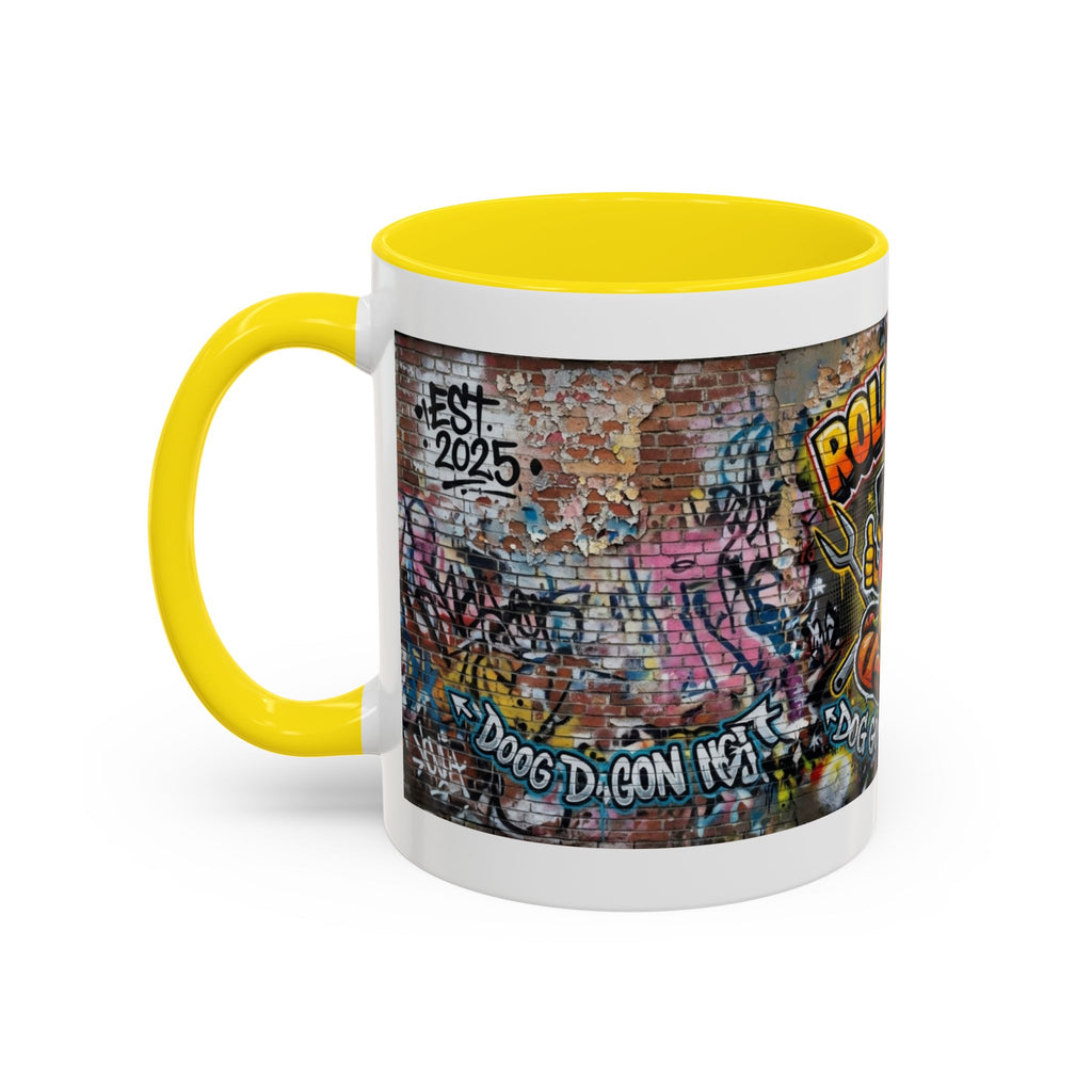Rollin' Dog Graffiti Coffee Mug – "Dog Gone Delicious" Accent Mug