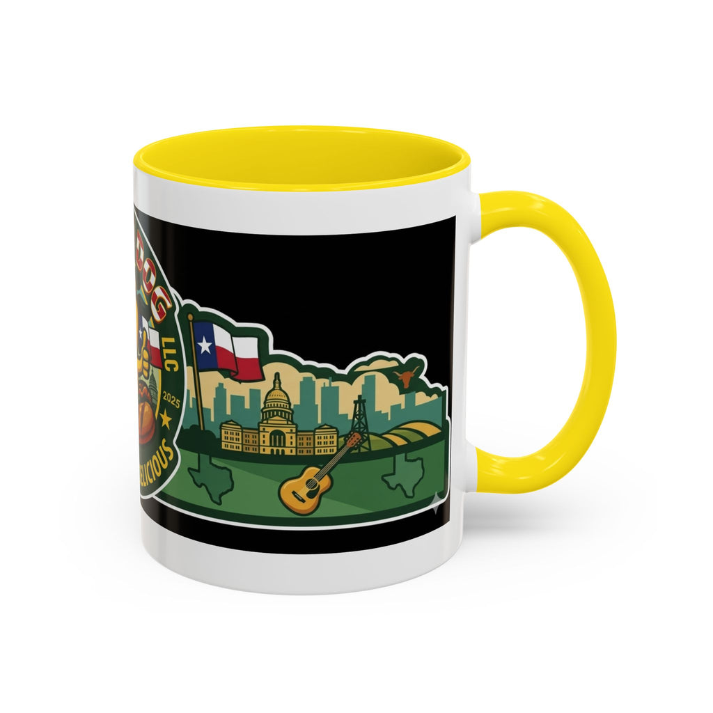 San Antonio Rollin Dog Coffee Mug — Fun Hot Dog Logo Accent Mug (11/15oz)