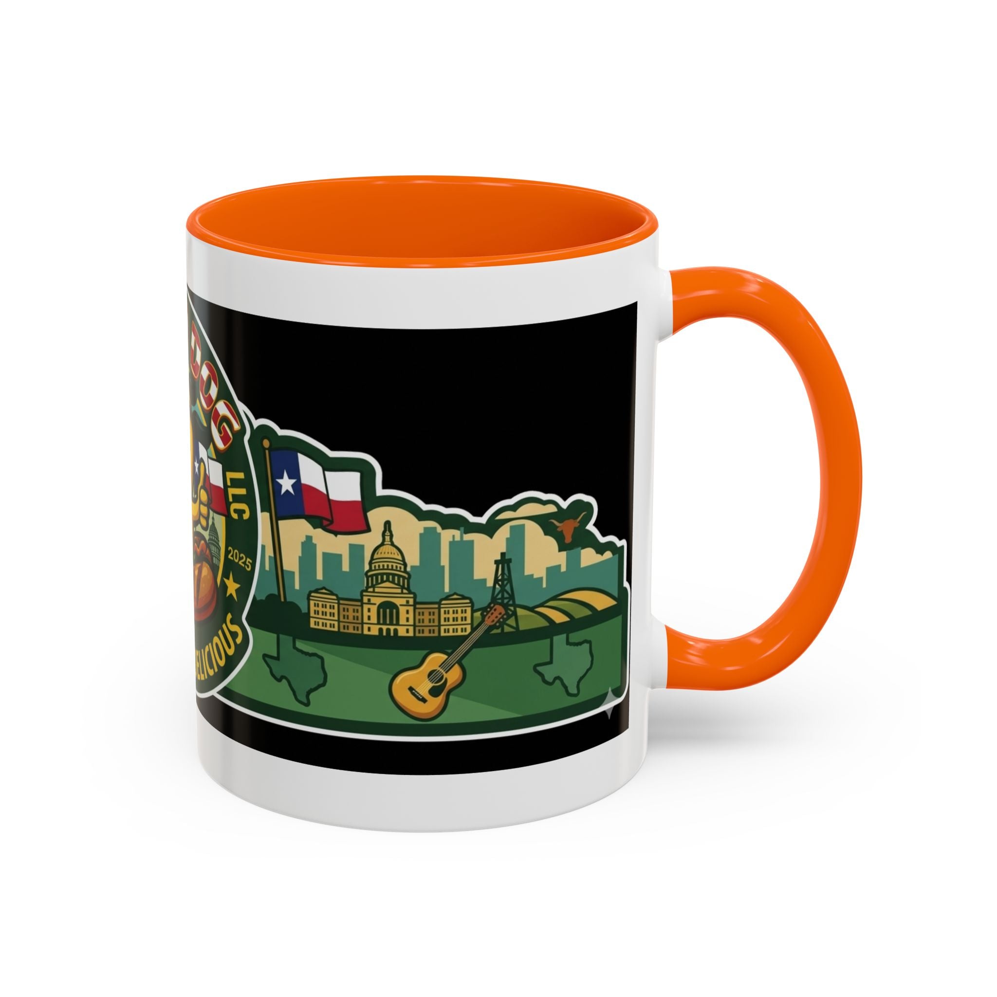 San Antonio Rollin Dog Coffee Mug — Fun Hot Dog Logo Accent Mug (11/15oz)