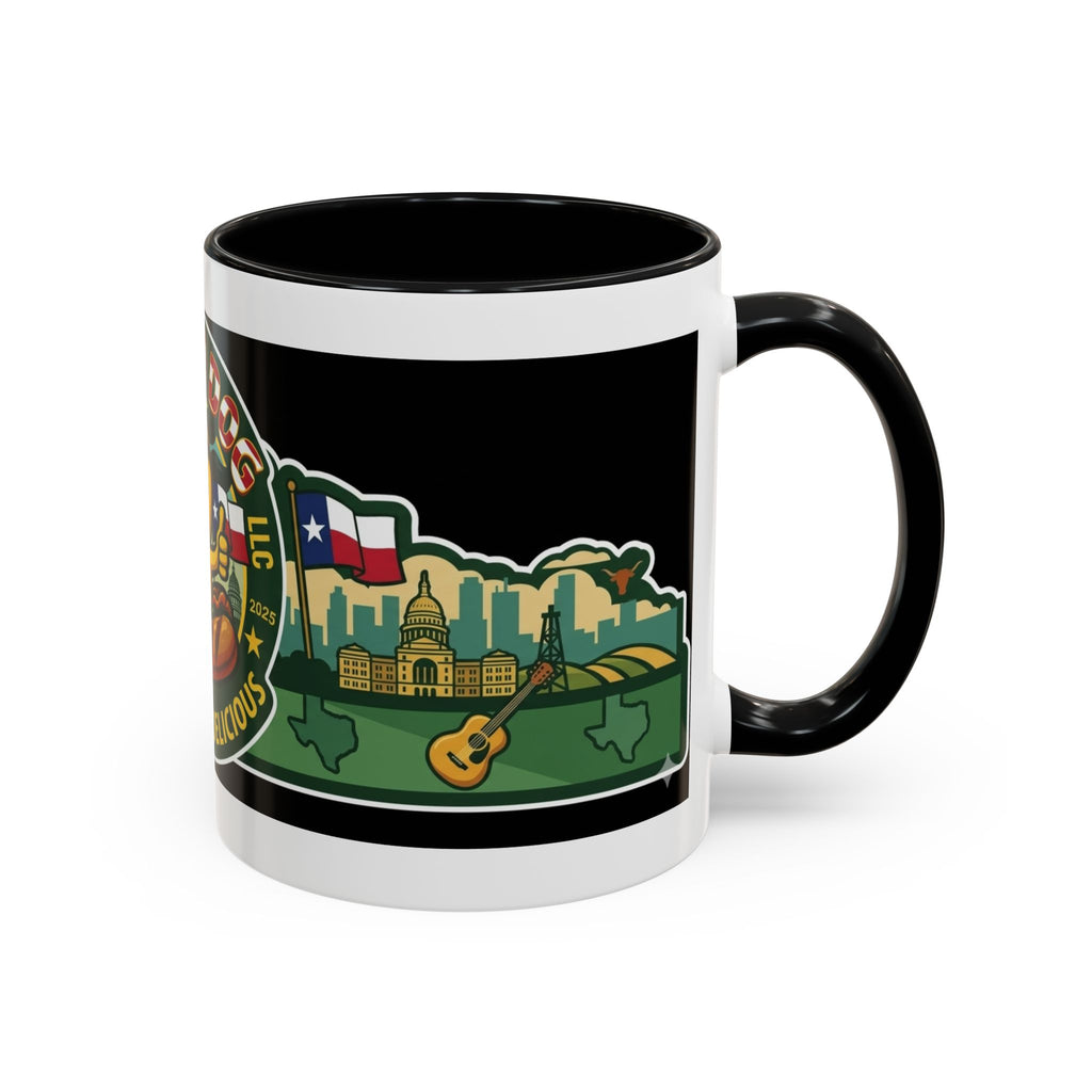 San Antonio Rollin Dog Coffee Mug — Fun Hot Dog Logo Accent Mug (11/15oz)