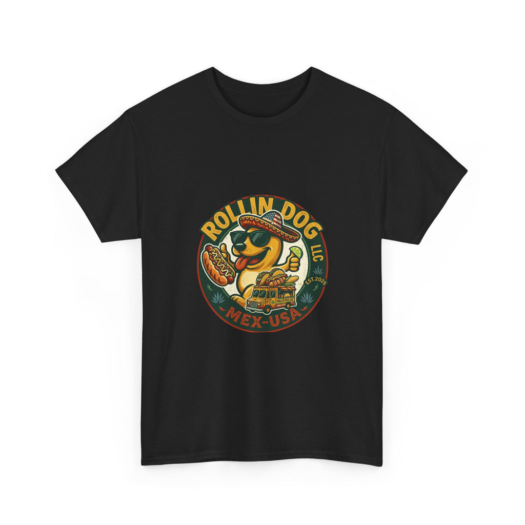 Rollin' Dog Hot Dog T-Shirt – Retro Mexican Street Food Graphic Tee