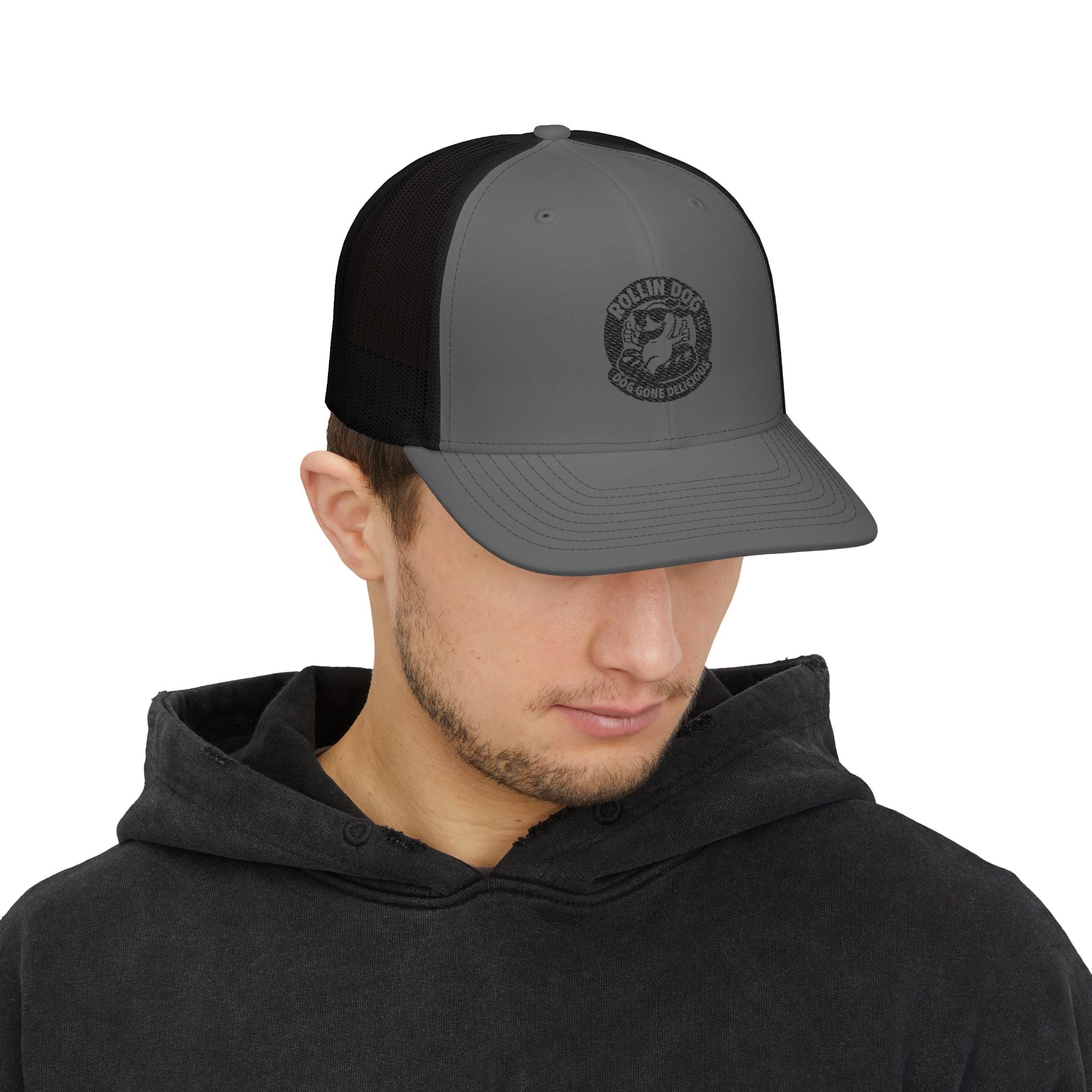 Trucker Cap — "Rollin' Dog" Embroidered Snapback