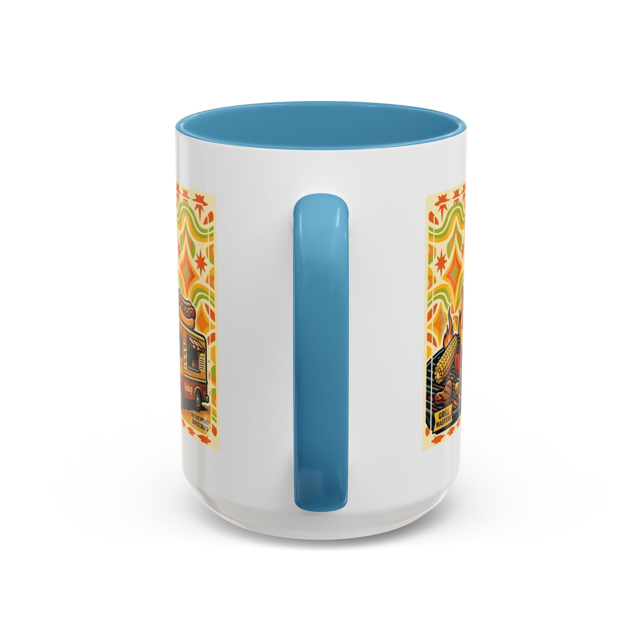 Retron Hot Dog Food Truck Accent Coffee Mug — "Rollin Dog" Retro Summer BBQ Mug (11/15oz)