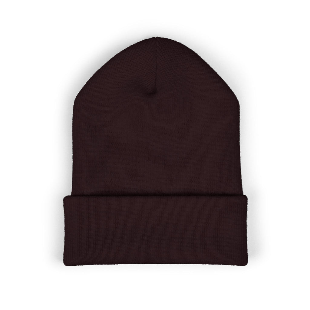 Embroidered Classic White Cuffed Beanie - Rollin Dog LLC Logo