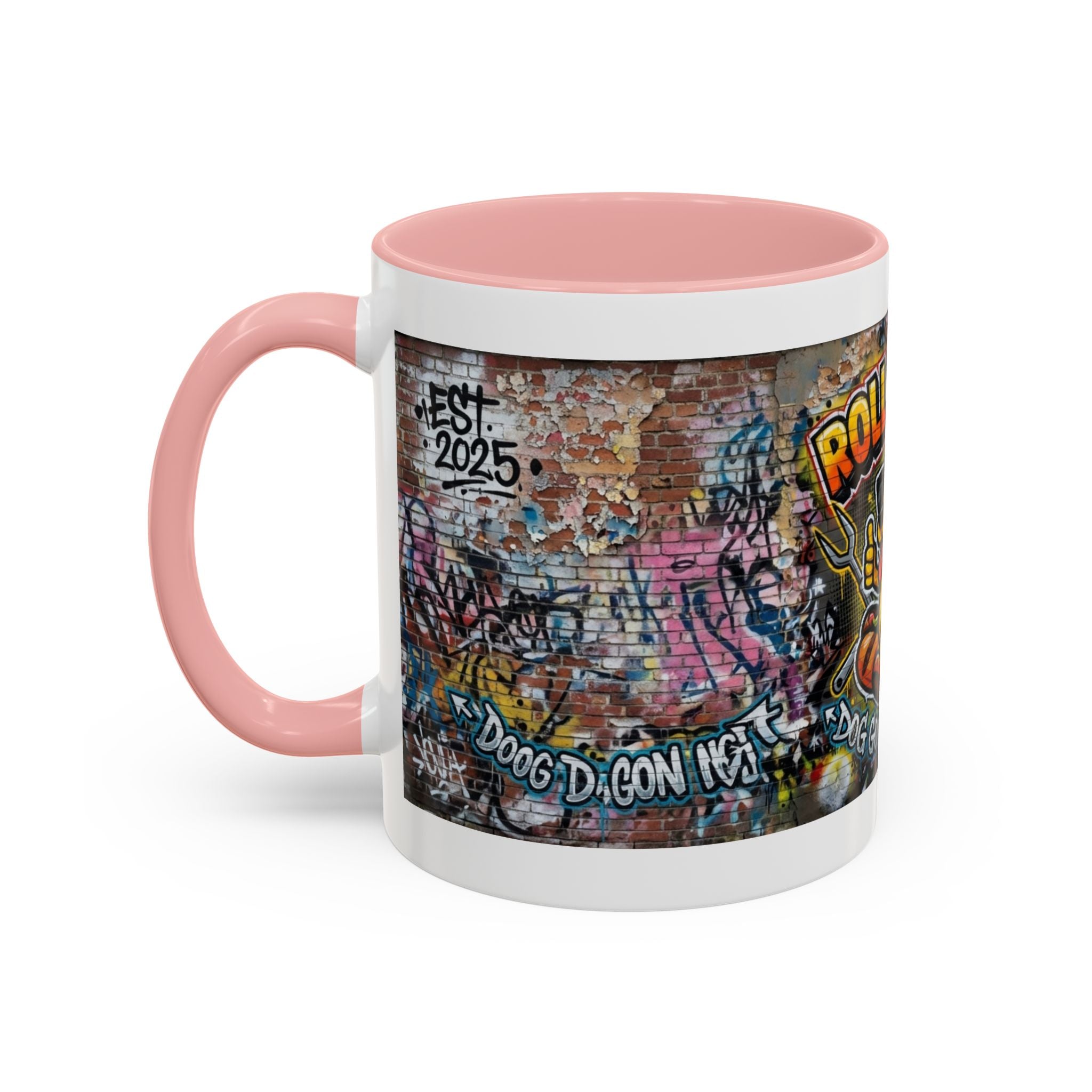 Rollin' Dog Graffiti Coffee Mug – "Dog Gone Delicious" Accent Mug
