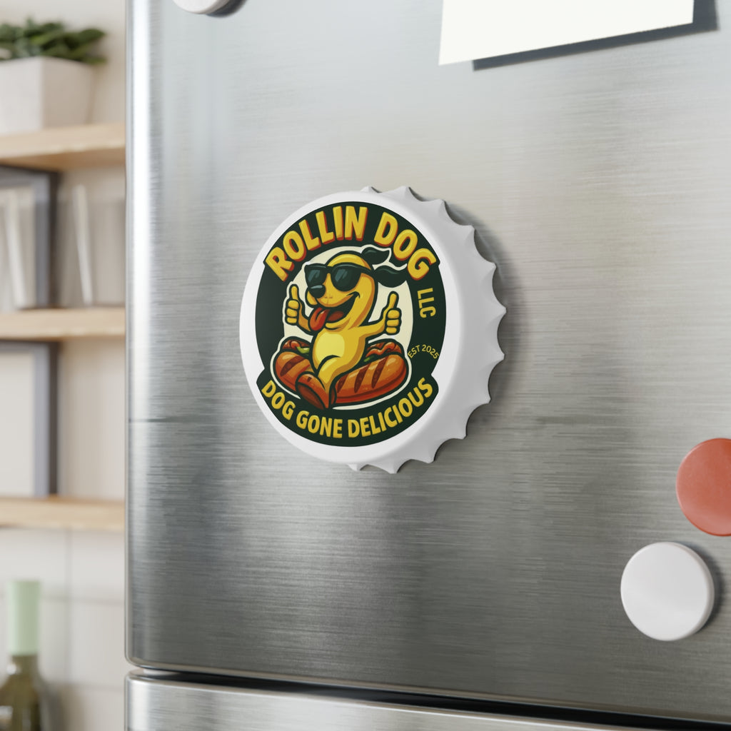 Bottle Opener —Original  Rollin Dog "Dog Gone Delicious" Logo Metal Cap Opener