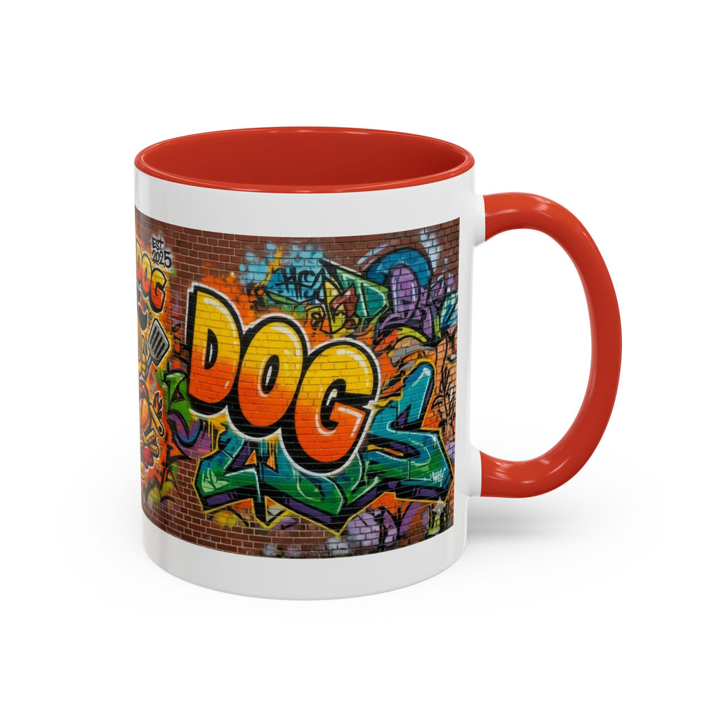 Rollin' Dog Graffiti Coffee Mug — Fun Hot Dog Street Art Accent Mug (11/15oz)