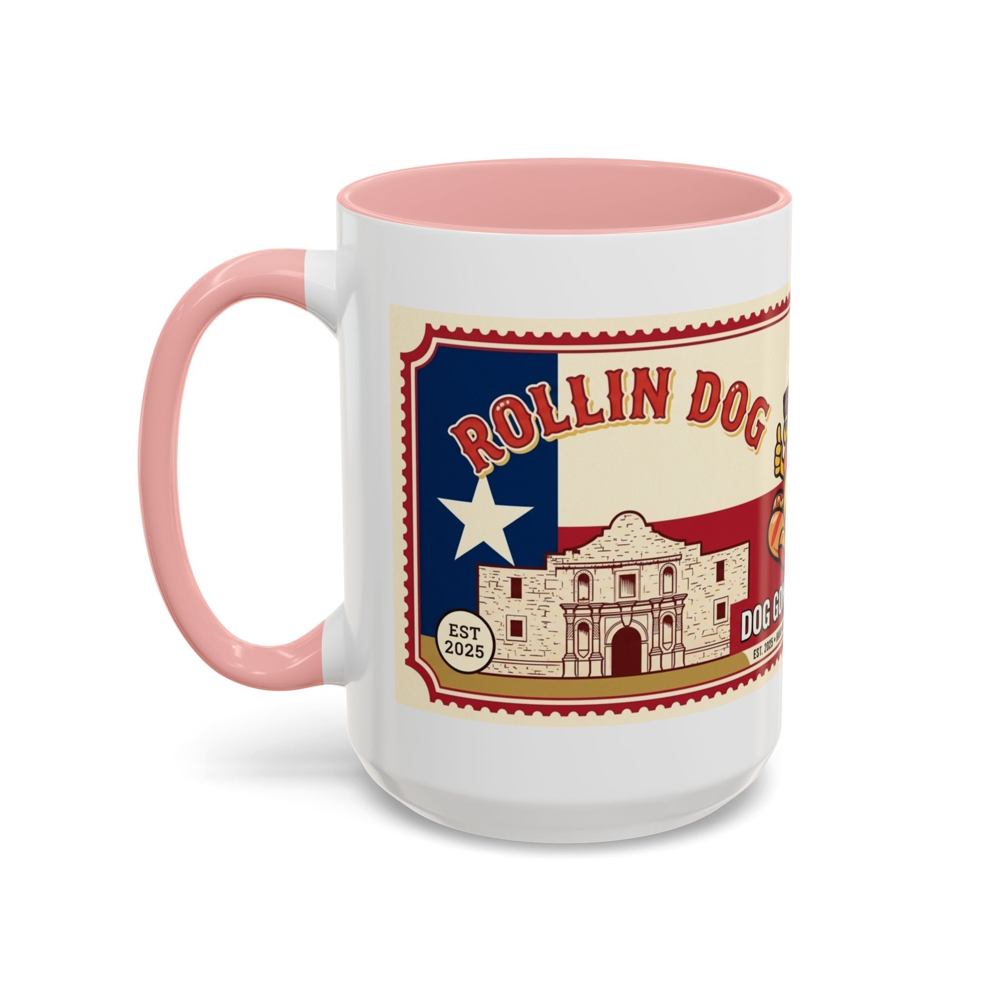 Rollin Dog Coffee Mug — Retro 'Dog Gone Delicious' Hot Dog Design (11/15oz)