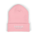 Embroidered Classic White Cuffed Beanie - Rollin Dog LLC Logo