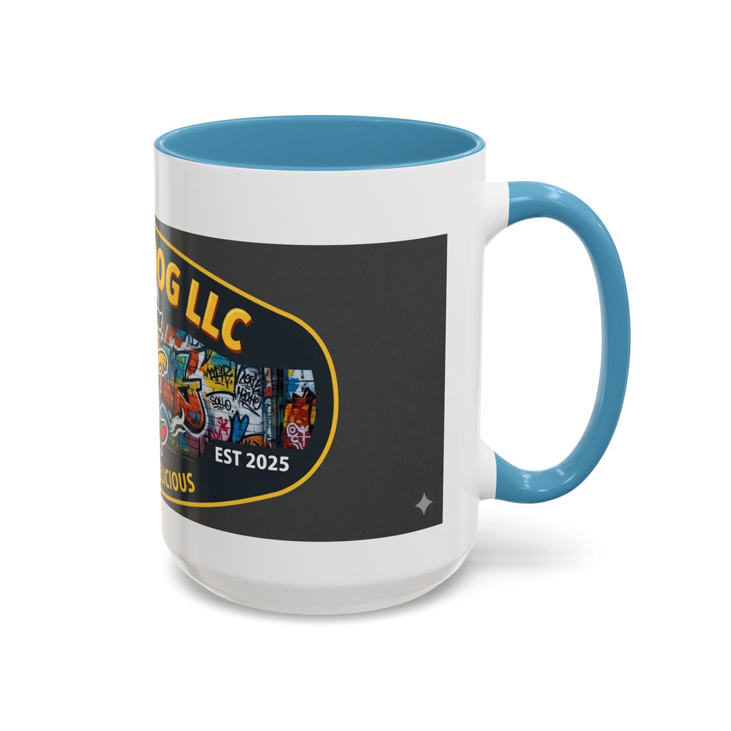 Rolling Dog Coffee Mug — 'Dog Gone Delicious' Skateboard Hot Dog Design